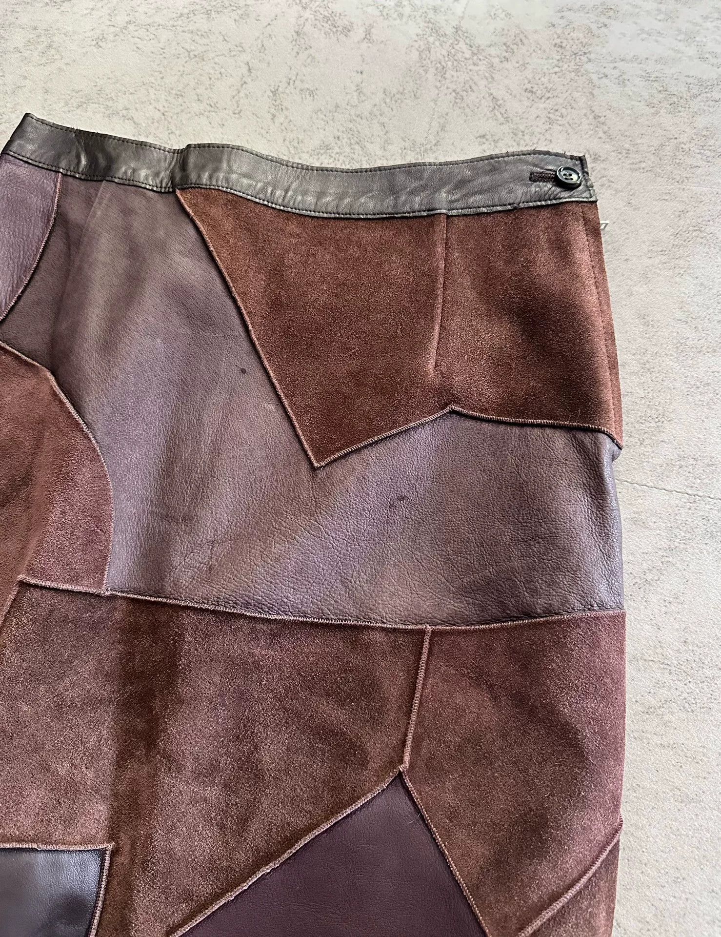 Rei Kawakubo Comme des Garçons Tricot Leather Skirt Size 36" / US 14 / IT 50 - 6 Thumbnail