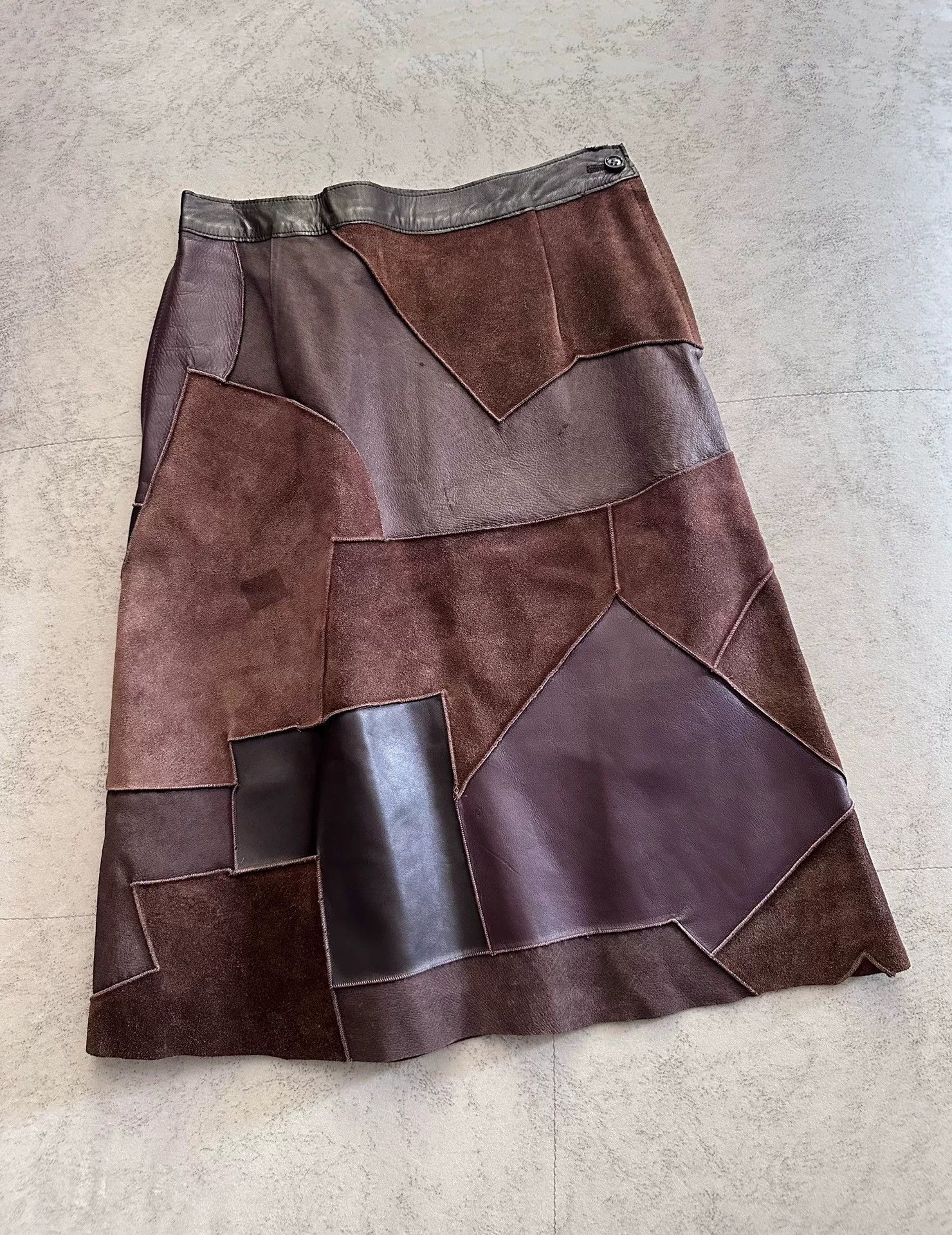 Rei Kawakubo Comme des Garçons Tricot Leather Skirt Size 36" / US 14 / IT 50 - 3 Thumbnail