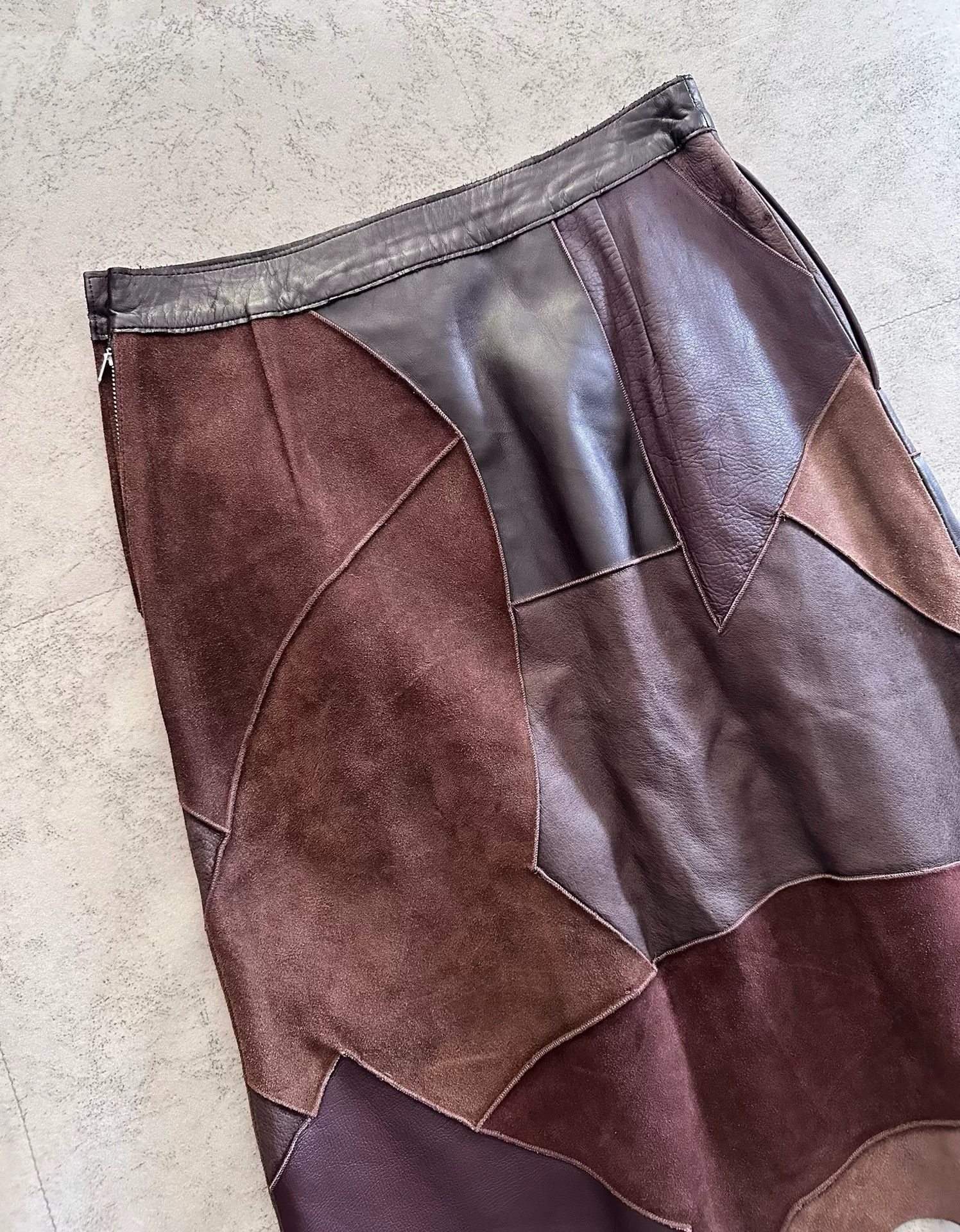 Rei Kawakubo Comme des Garçons Tricot Leather Skirt Size 36" / US 14 / IT 50 - 2 Thumbnail