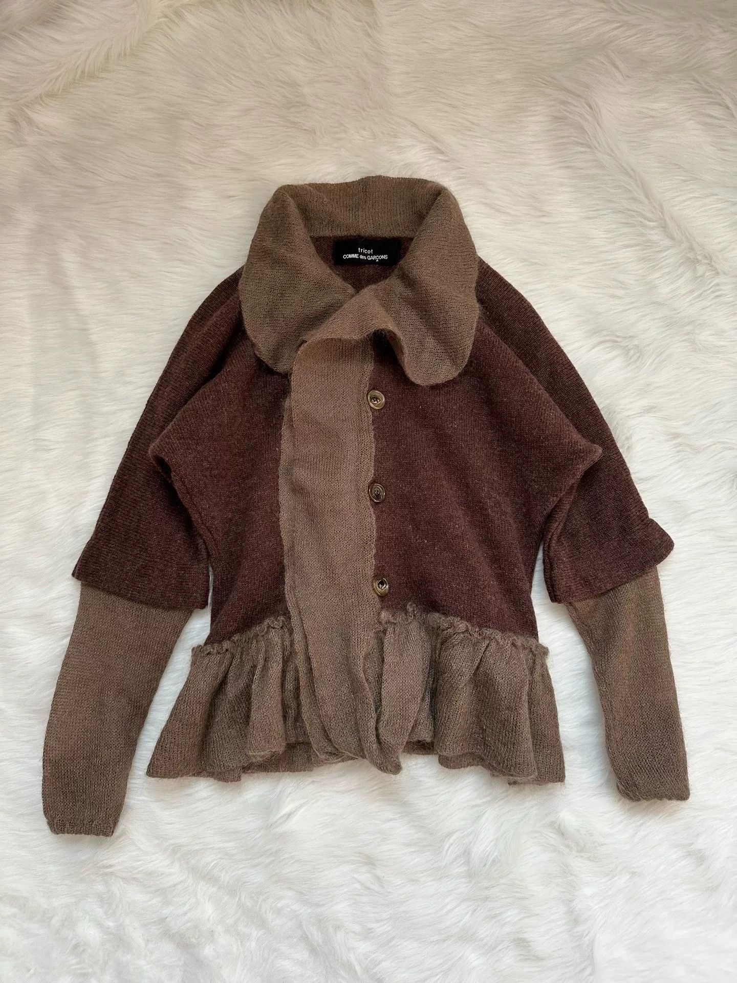 Comme des Garcons Comme des Garçons Tricot Color-Block Sweater Coat Size S / US 4 / IT 40 - 4 Thumbnail