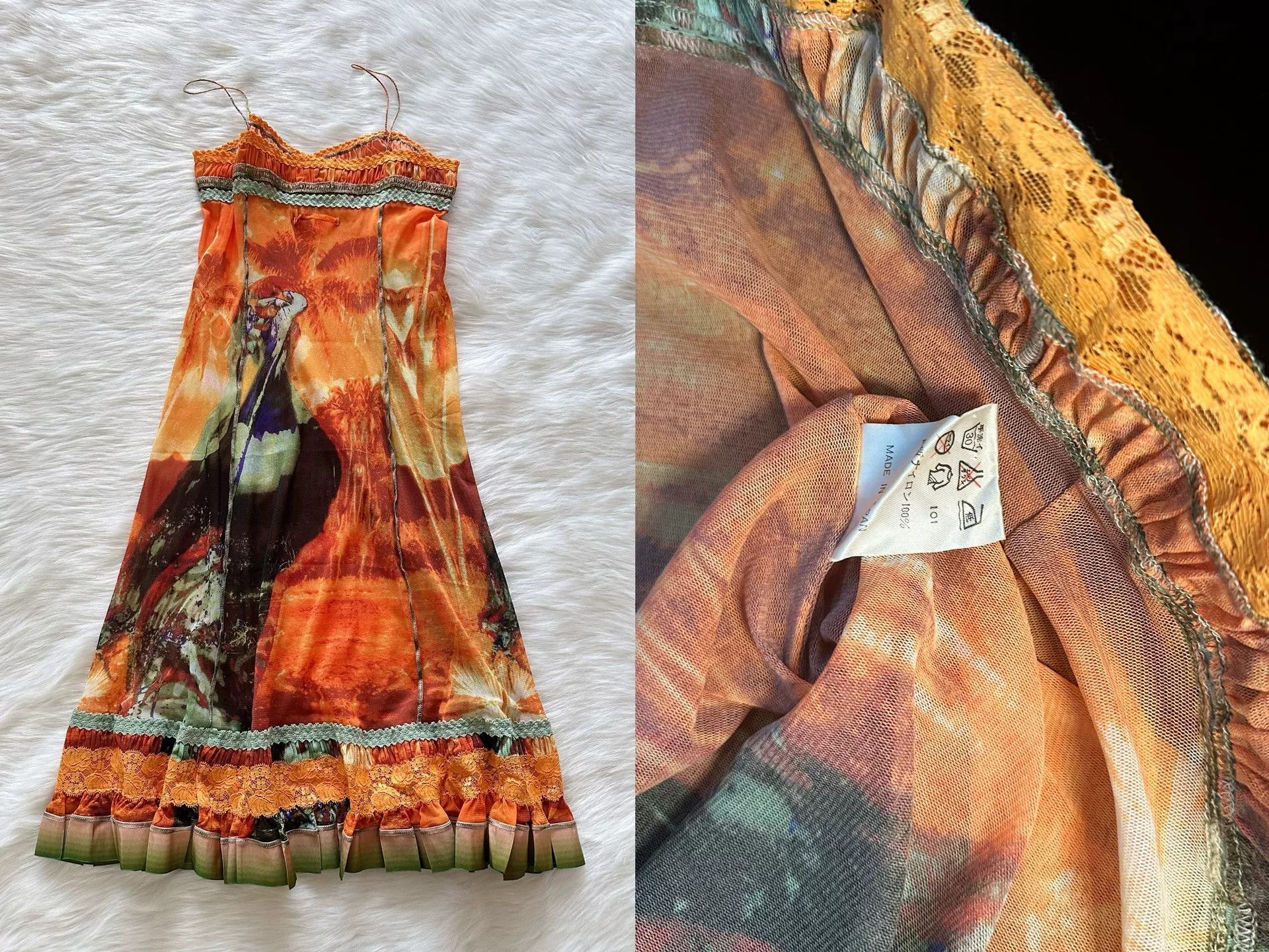 Jean Paul Gaultier Jean Paul Gaultier Sunset Portrait Print Slip Dress Size S / US 4 / IT 40 - 8 Thumbnail