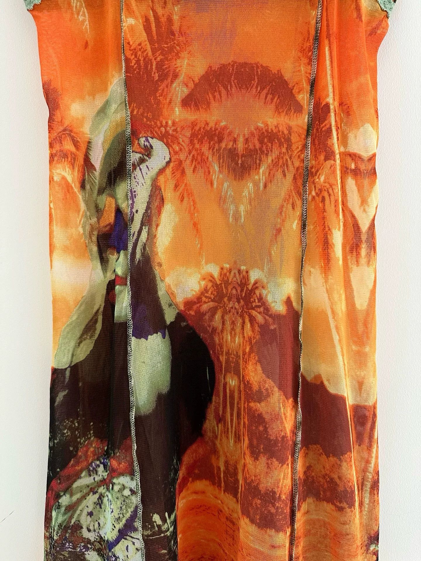 Jean Paul Gaultier Jean Paul Gaultier Sunset Portrait Print Slip Dress Size S / US 4 / IT 40 - 4 Thumbnail