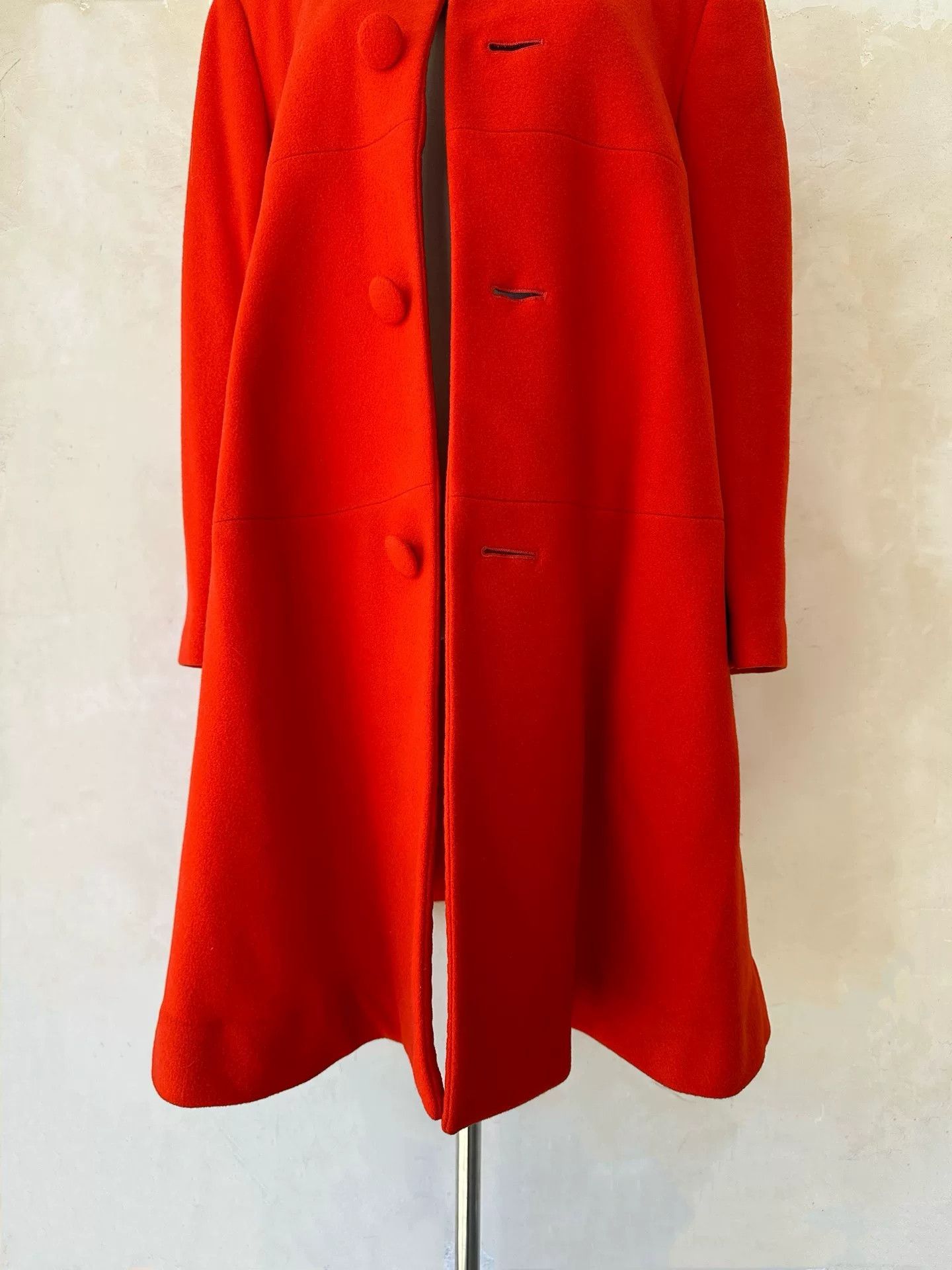 Rei Kawakubo Comme des Garçons 1991 Red Wool Coat Size S / US 4 / IT 40 - 6 Thumbnail