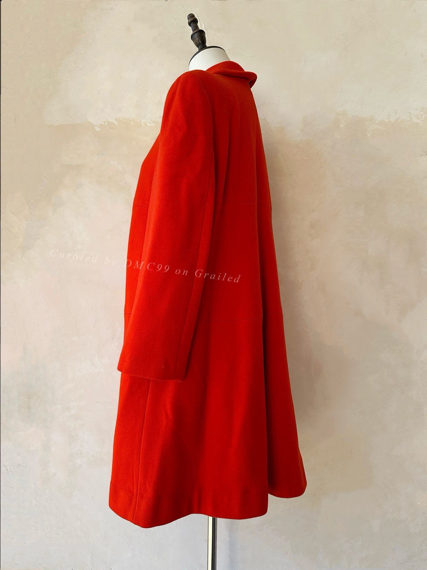 Rei Kawakubo Comme des Garçons 1991 Red Wool Coat Size S / US 4 / IT 40 - 3 Thumbnail