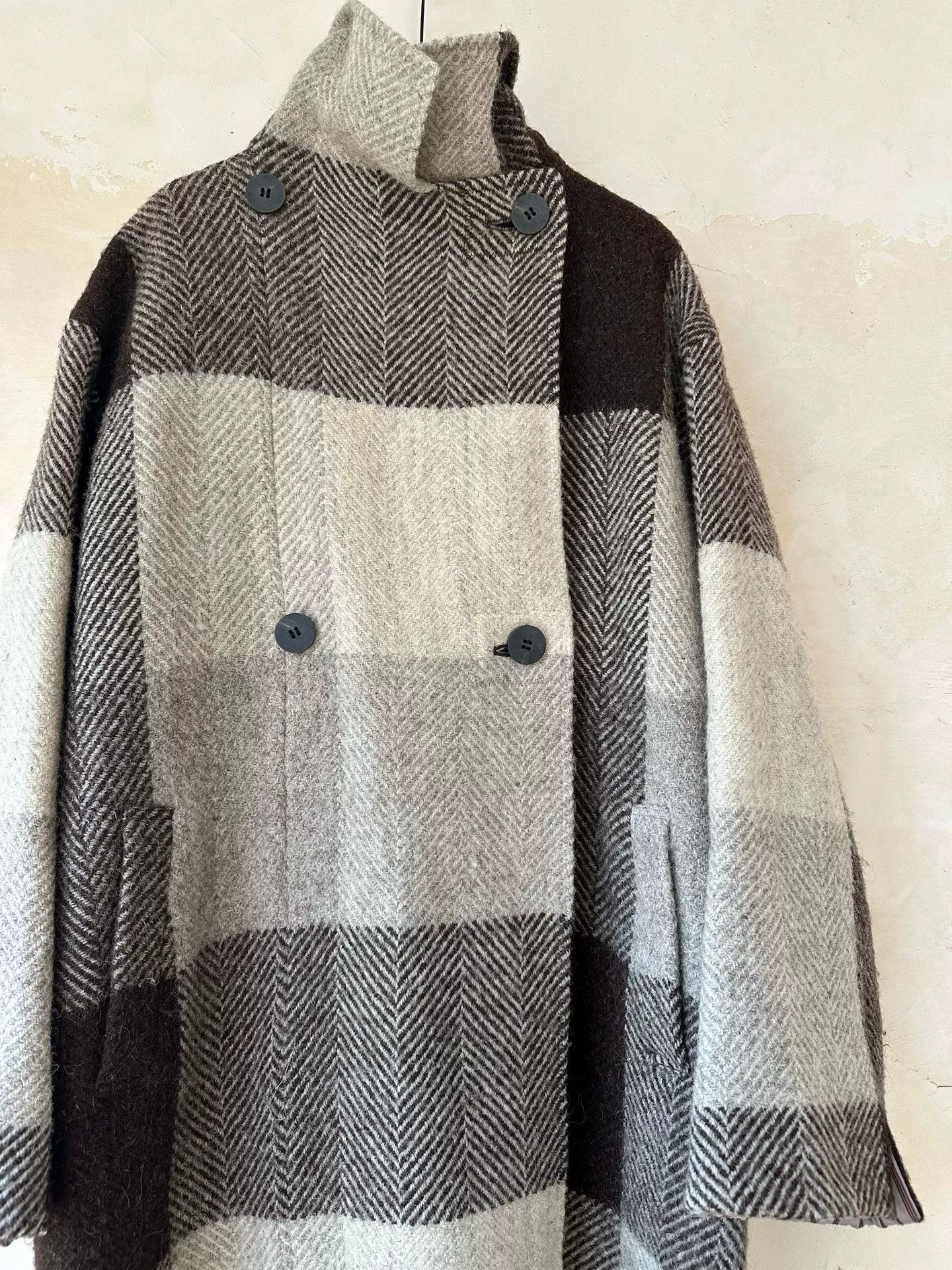 Pleats Please Issey Miyake Issey Miyake 1997 Plaid Wool Oversized Coat Size US M / EU 48-50 / 2 - 5 Thumbnail