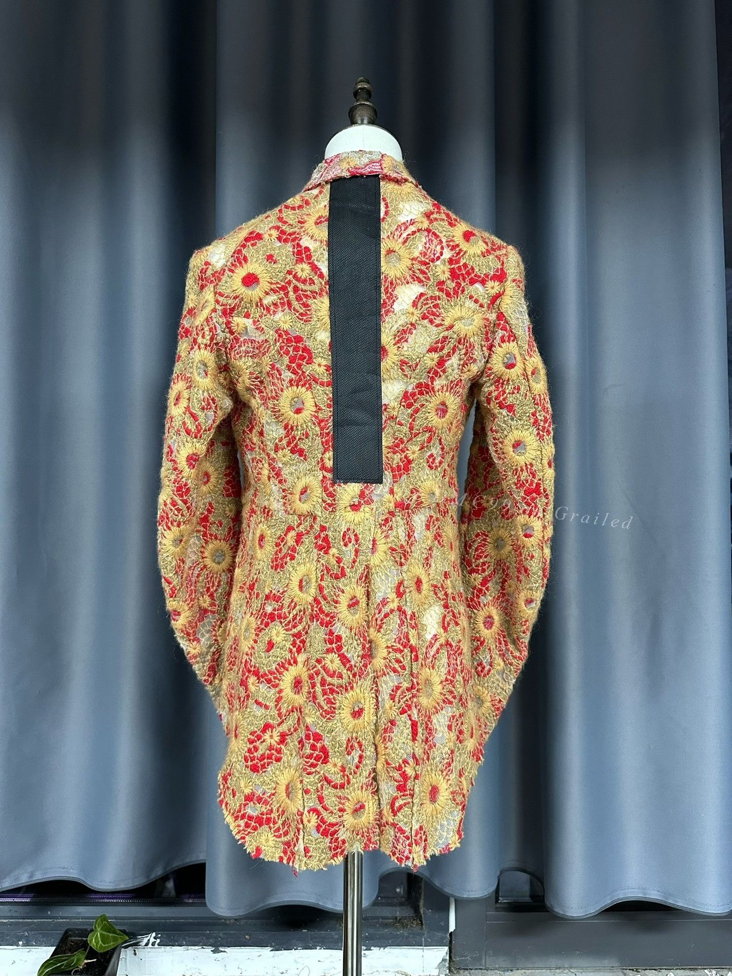 Comme des Garcons Comme des Garçons AD2003 Red Gold Crochet Coat Size S / US 4 / IT 40 - 2 Thumbnail