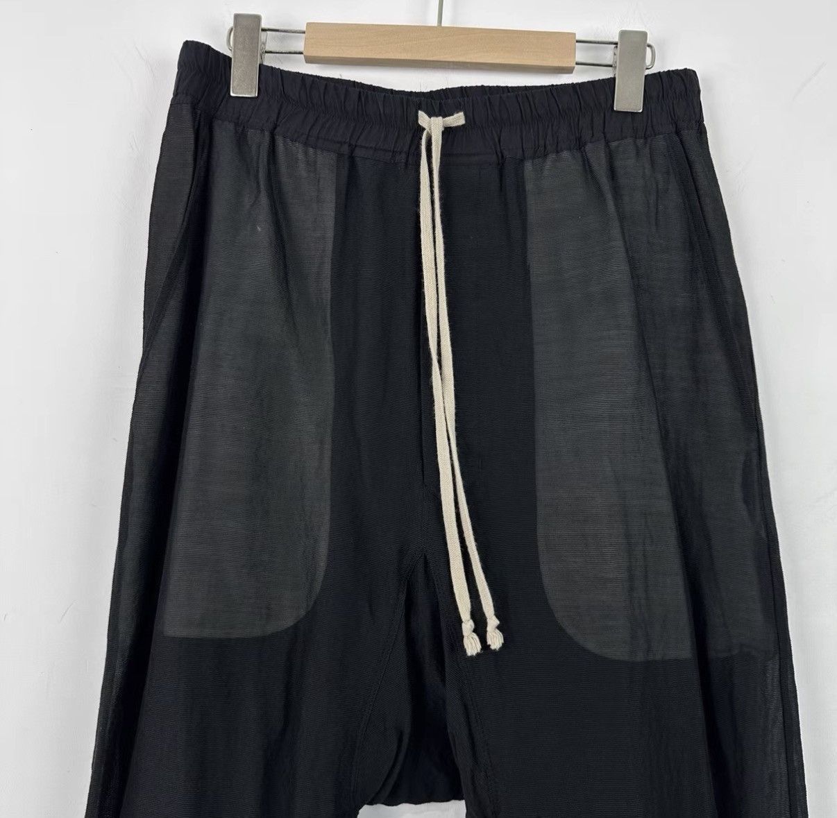 Rick Owens Low Crotch Black Silk Casual Pants Size US 32 / EU 48 - 3 Thumbnail