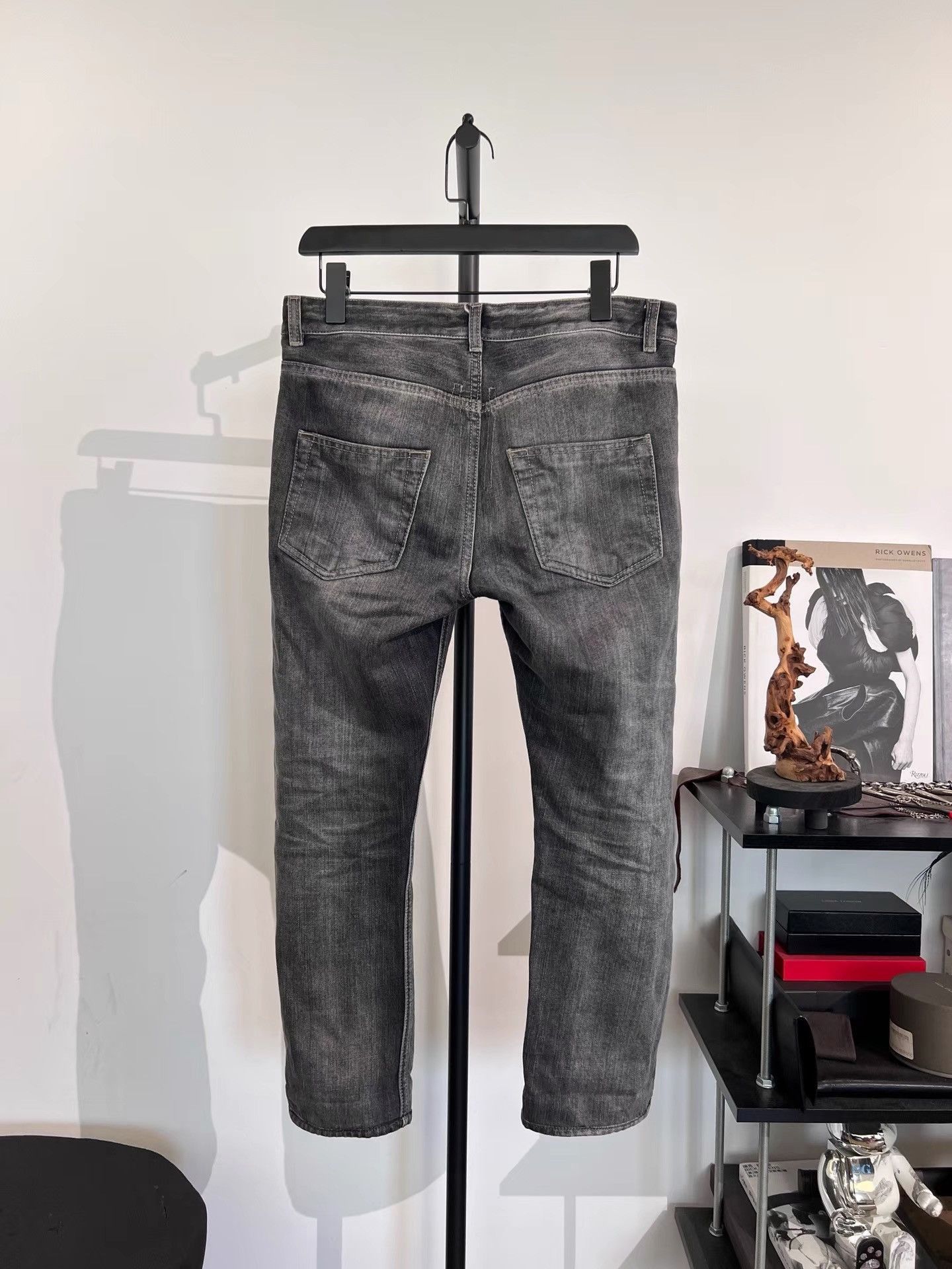 Rick Owens Washed Gray Cropped Jeans Size US 32 / EU 48 - 2 Thumbnail