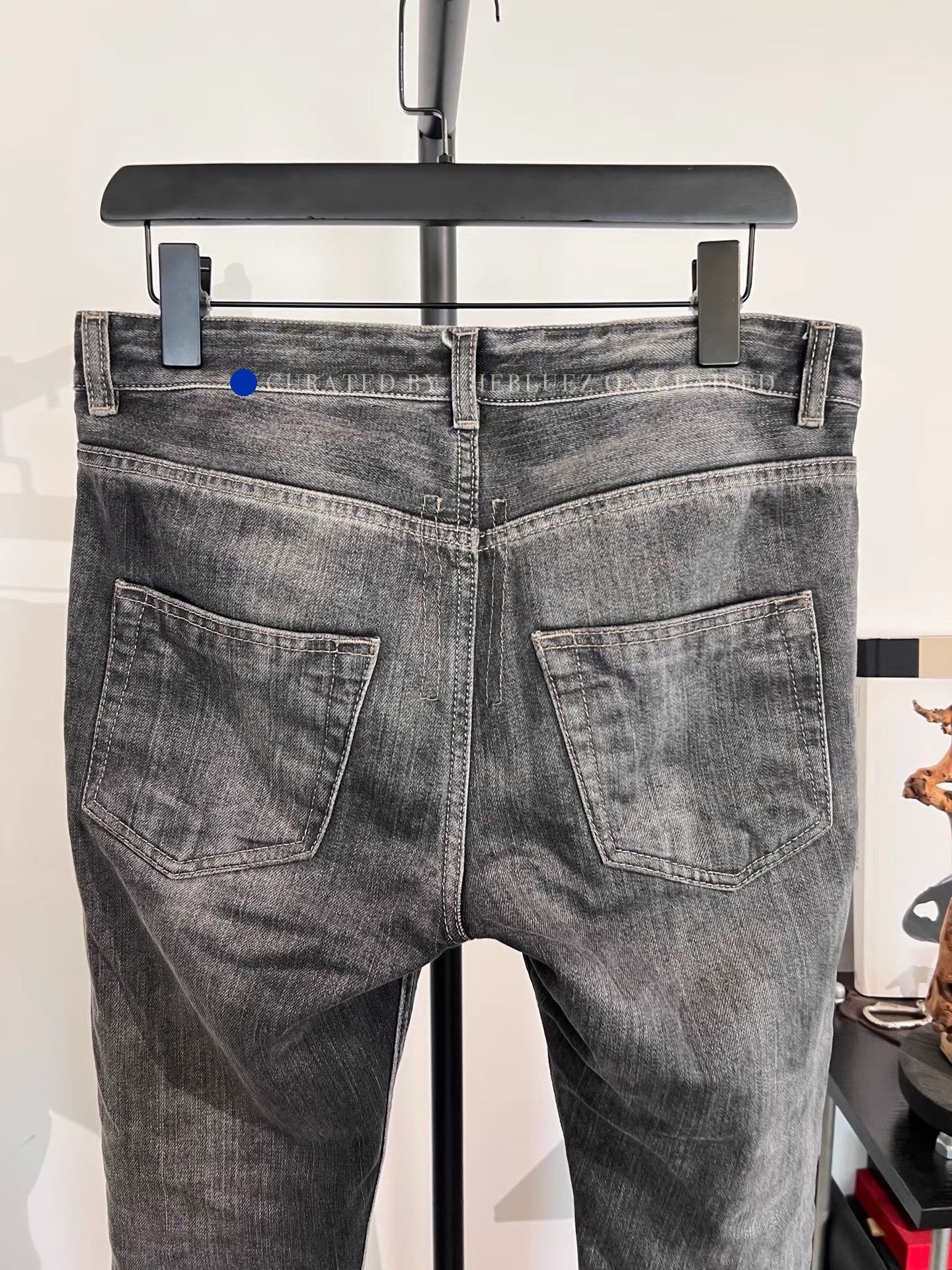 Rick Owens Washed Gray Cropped Jeans Size US 32 / EU 48 - 4 Thumbnail
