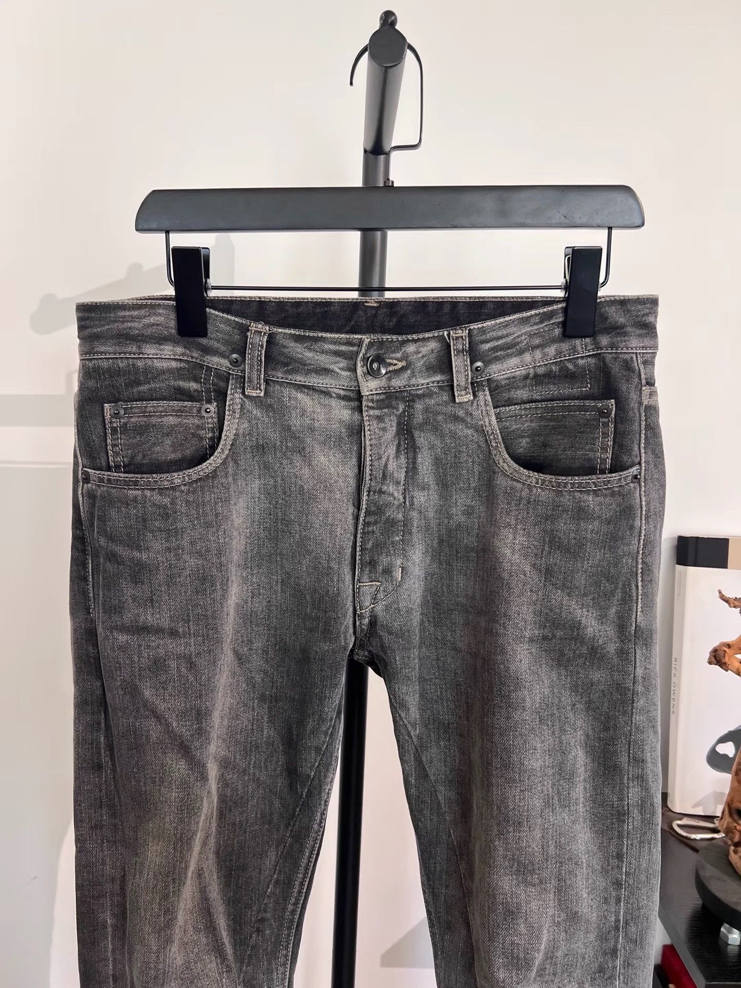 Rick Owens Washed Gray Cropped Jeans Size US 32 / EU 48 - 3 Thumbnail