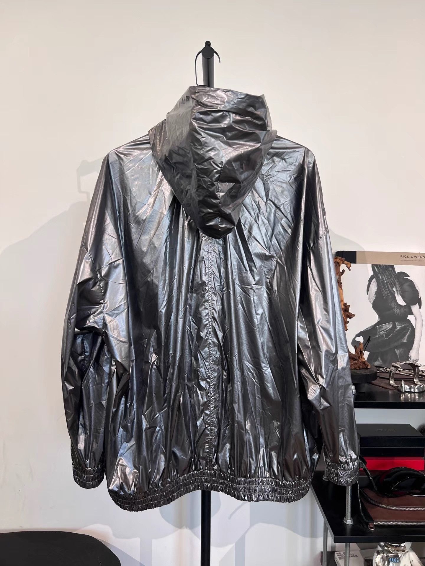 Rick Owens Metallic Silver Nylon Jacket Size US M / EU 48-50 / 2 - 2 Thumbnail