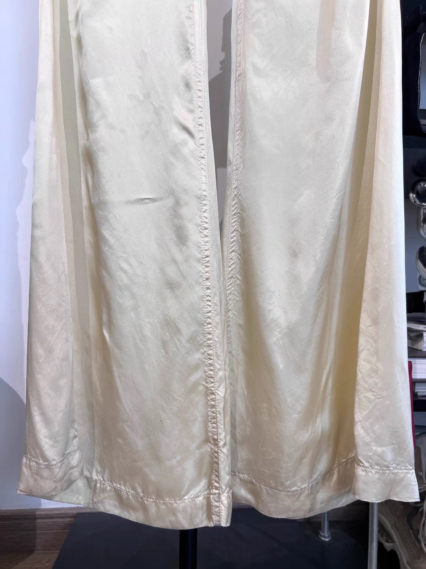 Rick Owens Beige Wide Leg Silk Pants Size US 32 / EU 48 - 7 Thumbnail