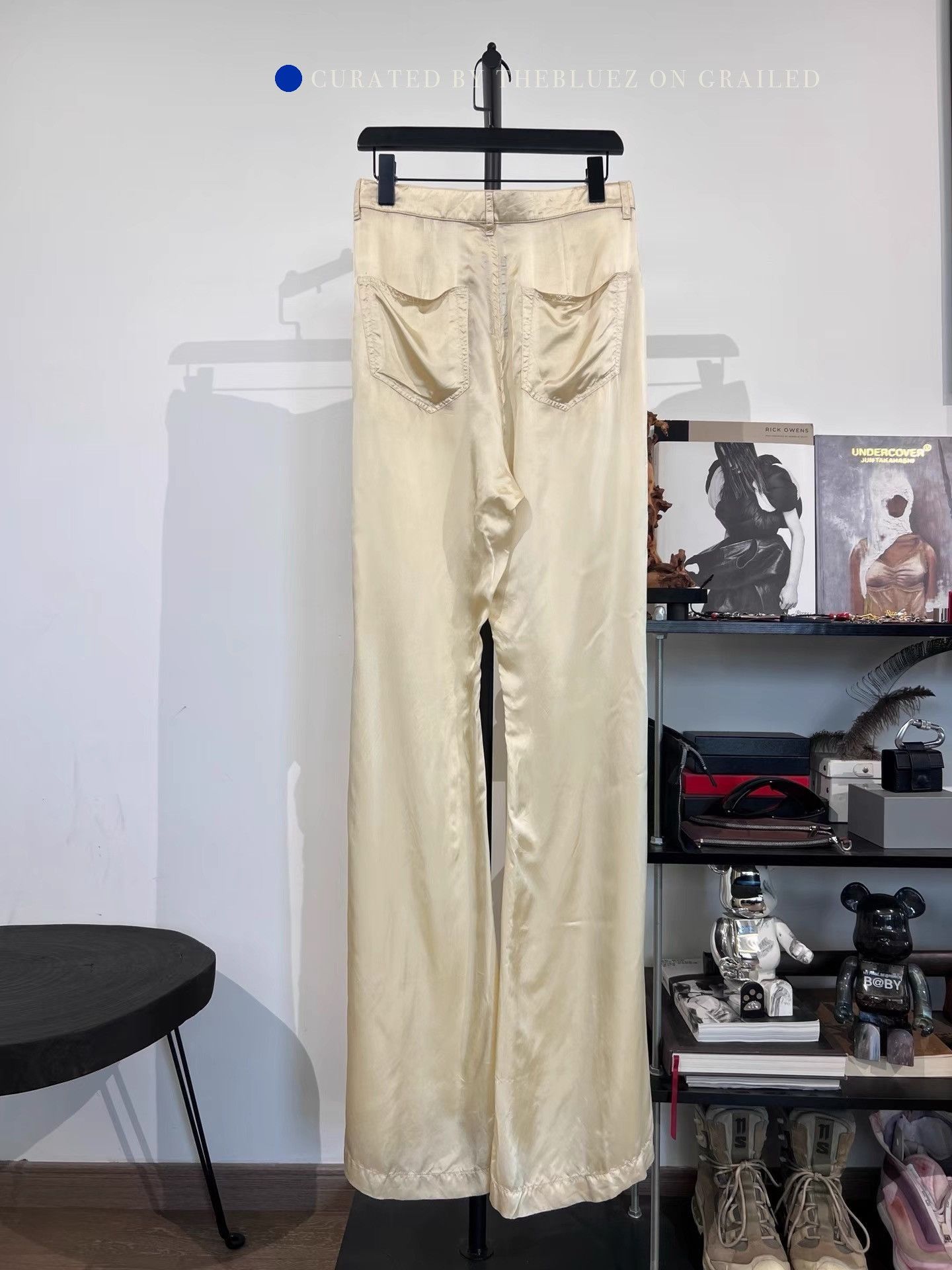 Rick Owens Beige Wide Leg Silk Pants Size US 32 / EU 48 - 2 Thumbnail