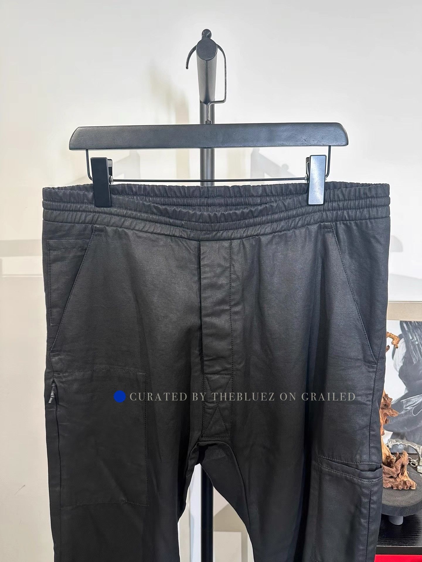 11 By Boris Bidjan Saberi Wax Coated Straight Pants in Black Size US 32 / EU 48 - 4 Thumbnail