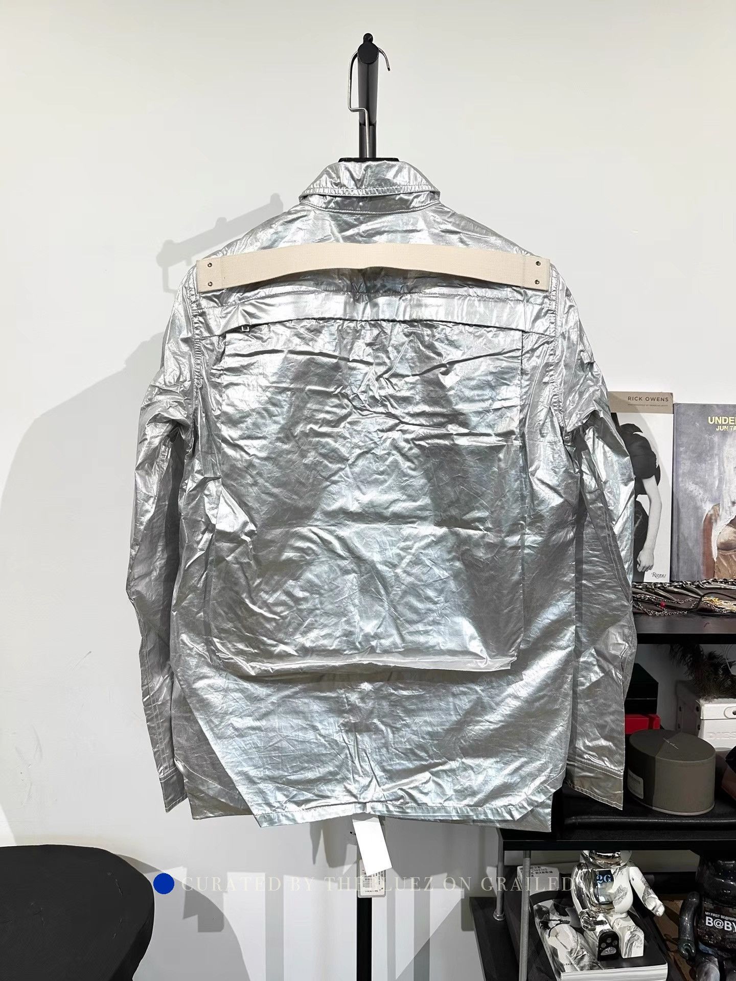 Rick Owens Metallic Silver Cargo Jacket in Size S Size US S / EU 44-46 / 1 - 2 Thumbnail