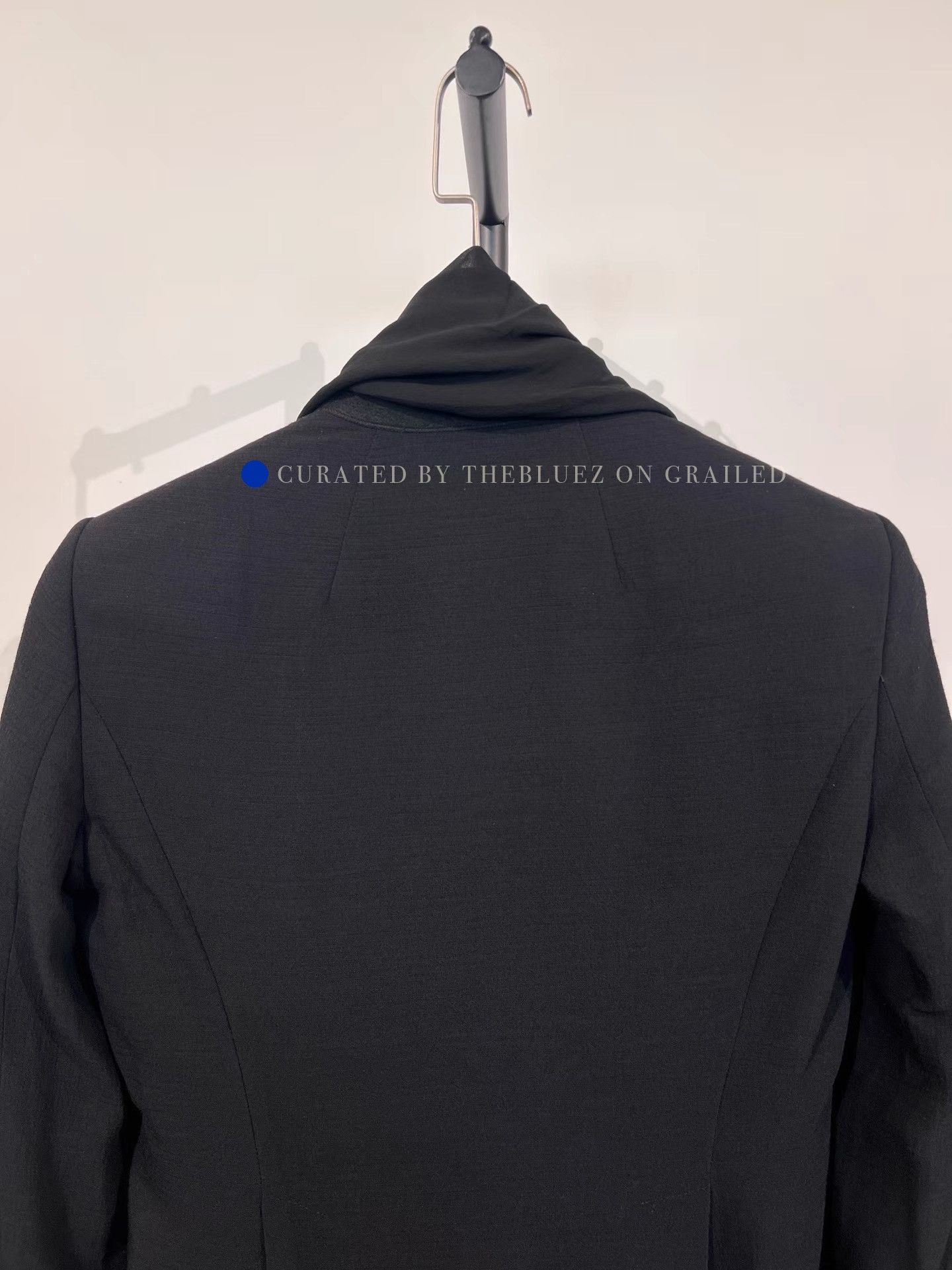 Rick Owens Crinkled Satin Lapel Blazer in Black Size US S / EU 44-46 / 1 - 4 Thumbnail