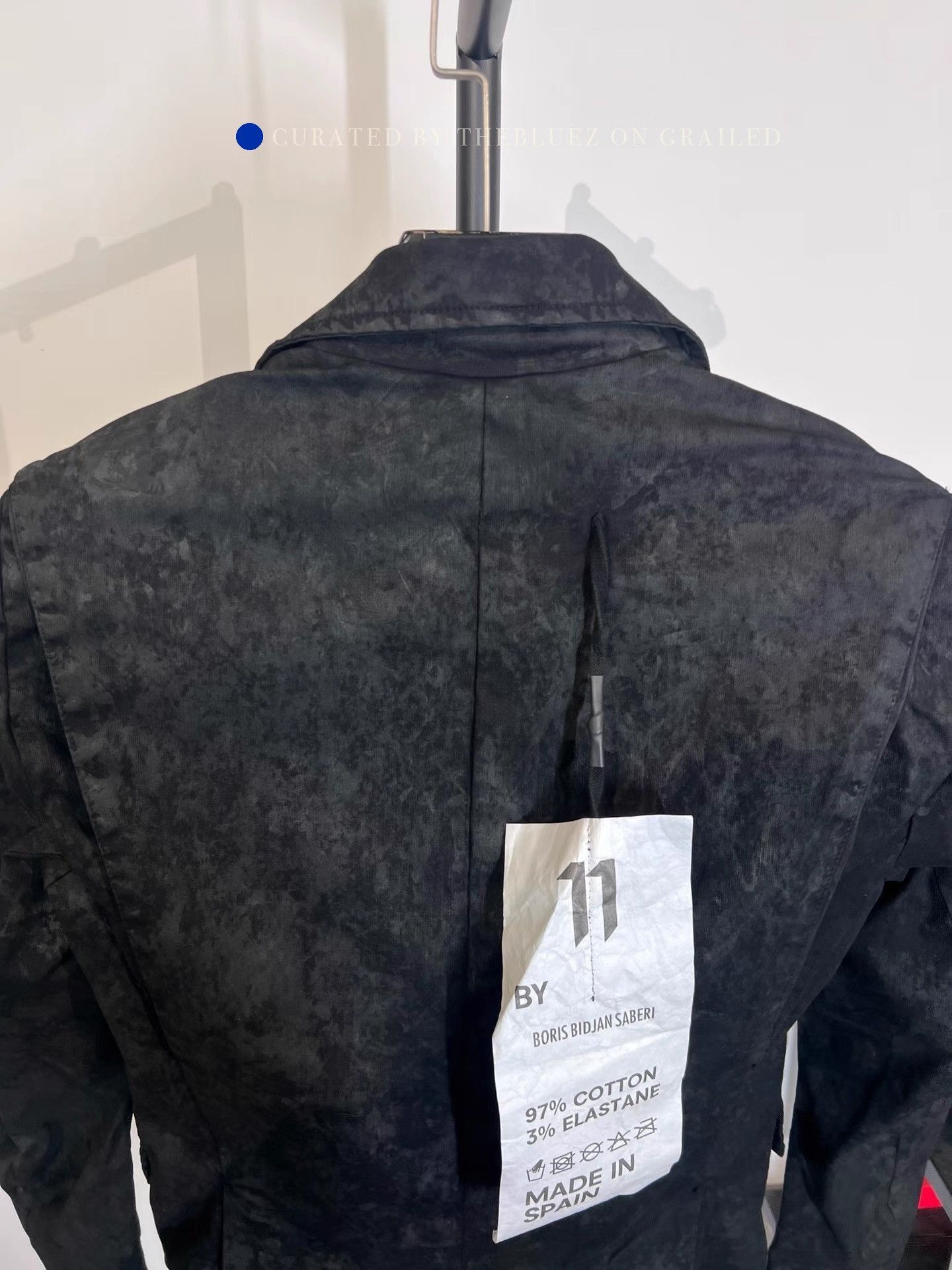 11 By Boris Bidjan Saberi Mud-Dyed Wax Blazer in Black Size US S / EU 44-46 / 1 - 4 Thumbnail