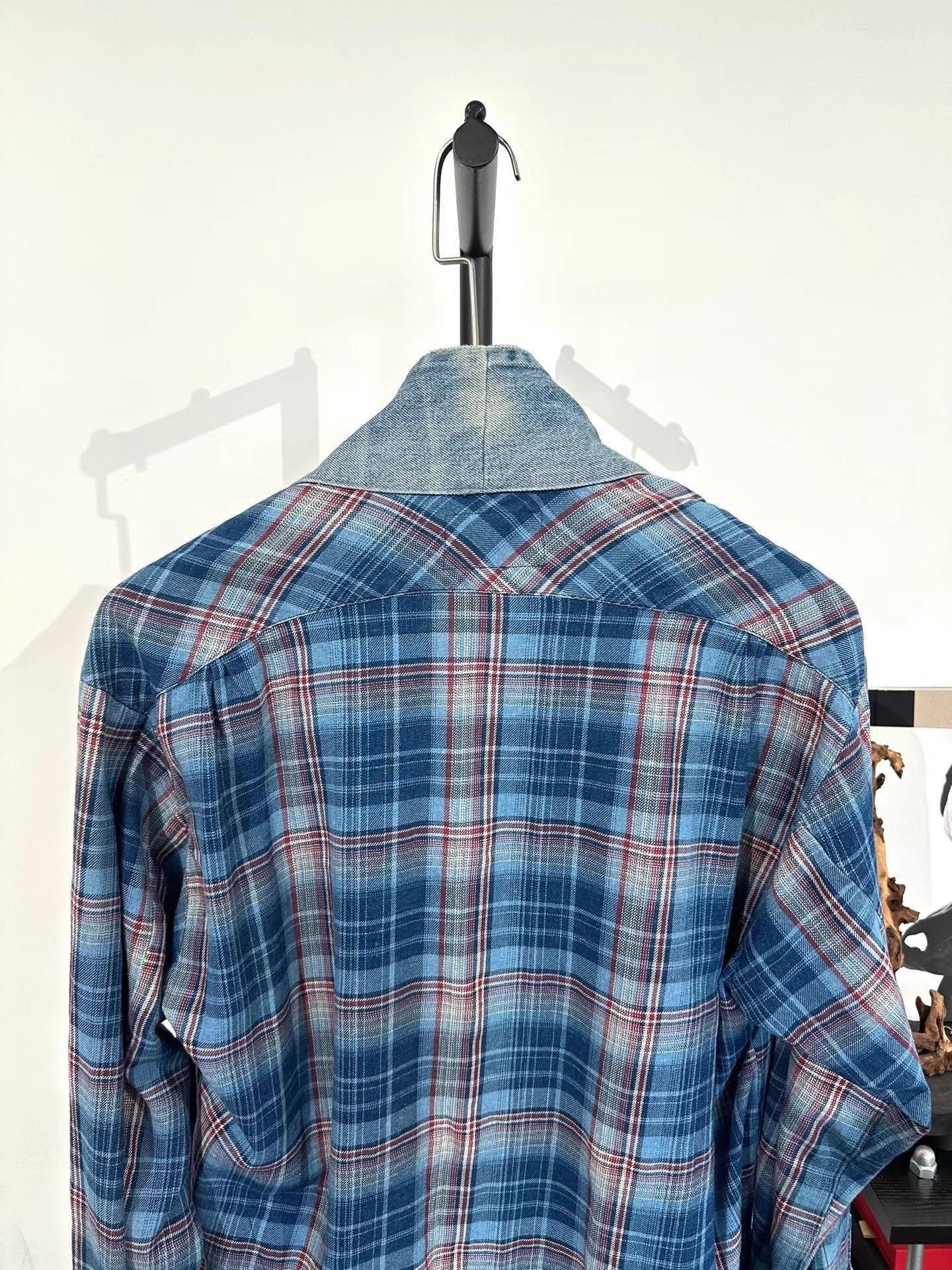 Greg Lauren Distressed Spliced Robe Coat in Blue Size US L / EU 52-54 / 3 - 4 Thumbnail
