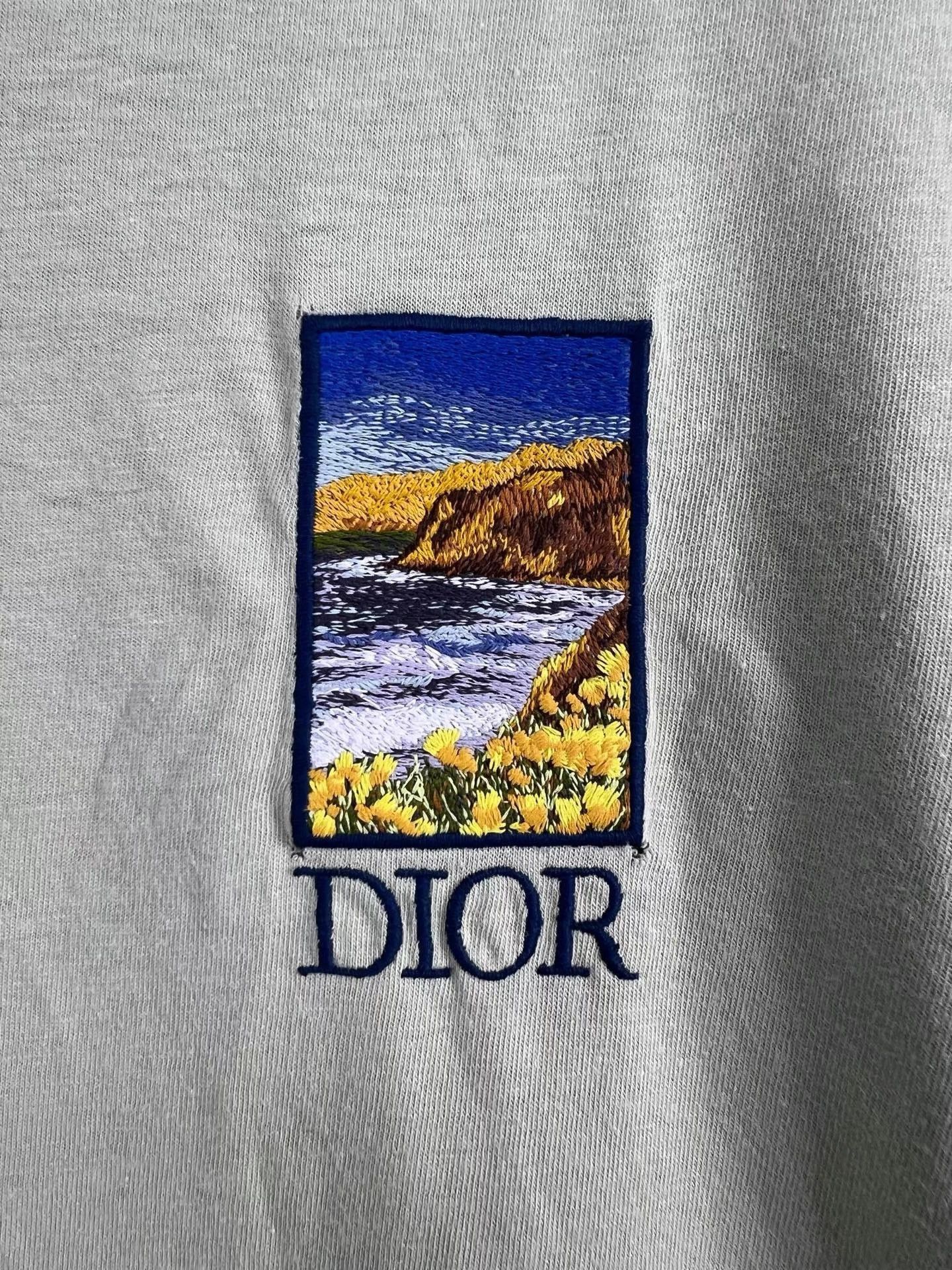 Dior Dior Landscape Embroidered Green Tee Size US M / EU 48-50 / 2 - 3 Thumbnail
