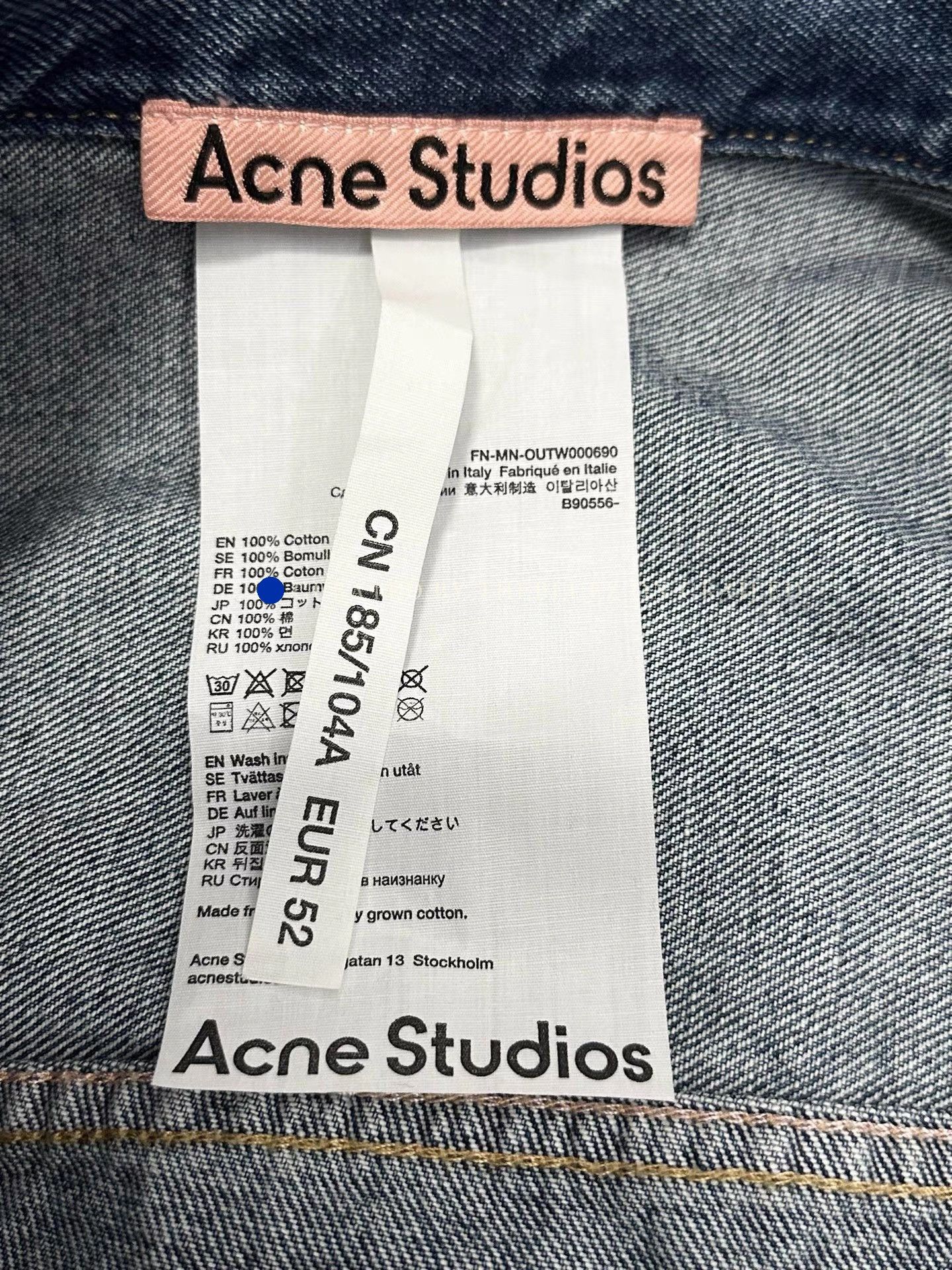 Acne Studios Classic Denim Jacket in Blue Size US L / EU 52-54 / 3 - 3 Thumbnail