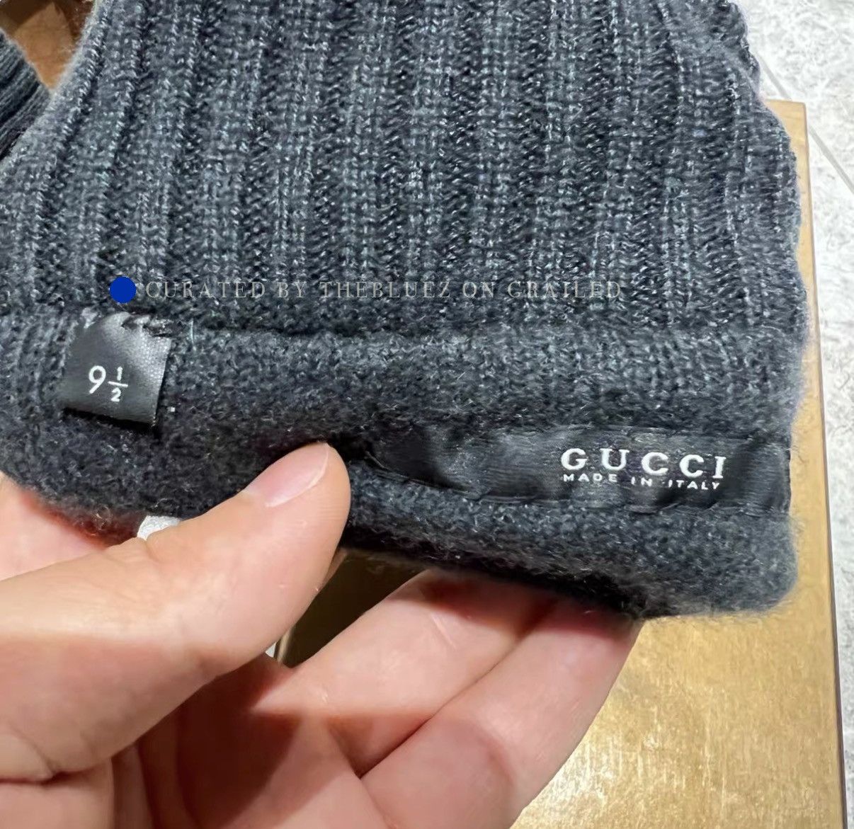 Gucci Suede Cashmere Black Gloves Size ONE SIZE - 5 Thumbnail