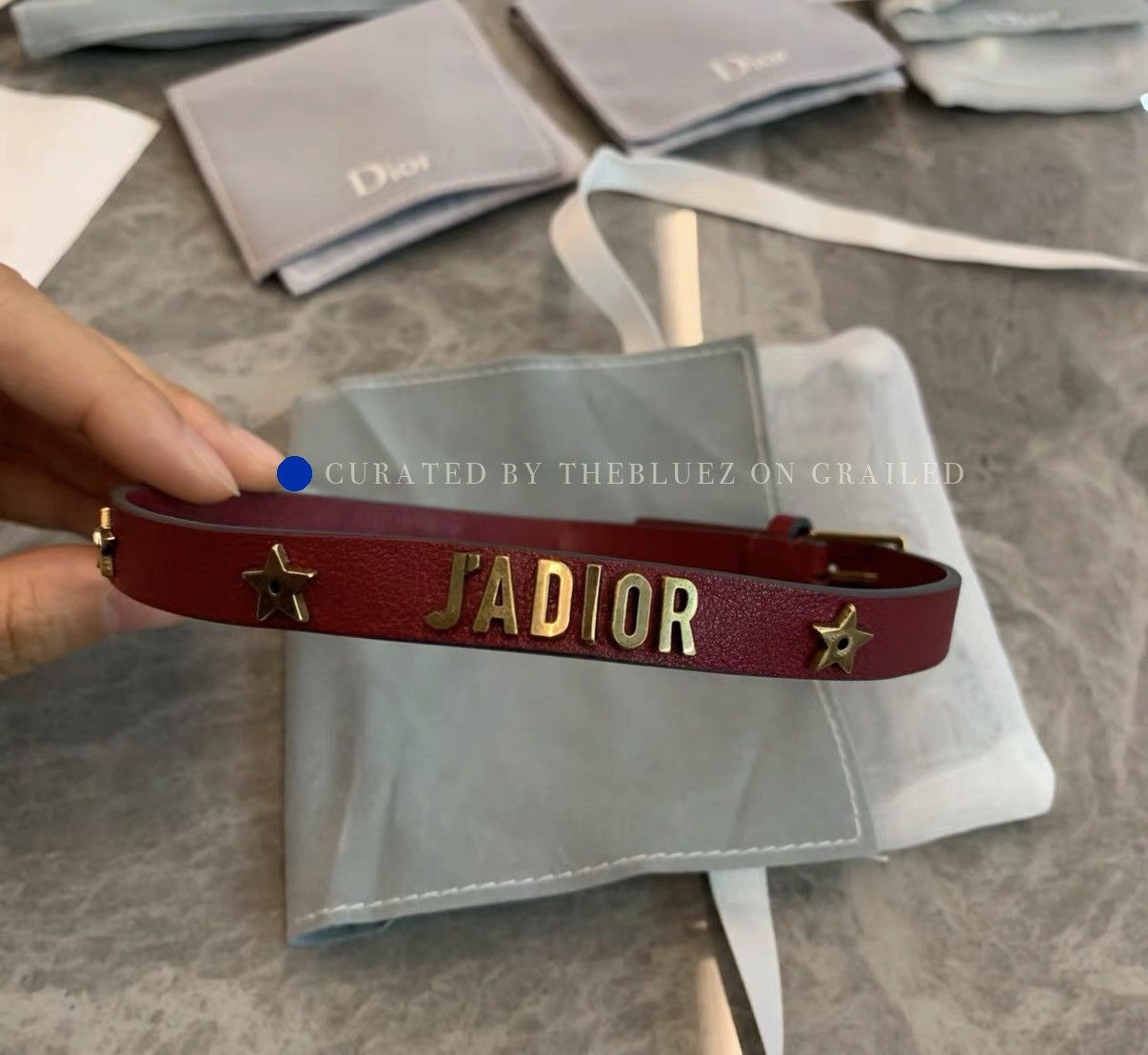 Dior Brown Leather Choker and Bracelet Set Size ONE SIZE - 2 Thumbnail