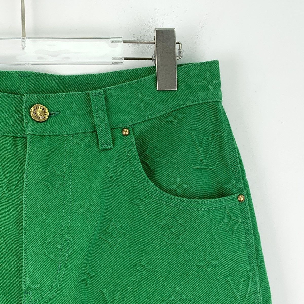 Louis Vuitton Monogram Print Casual Pants in Green Size US 30 / EU 46 - 3 Thumbnail