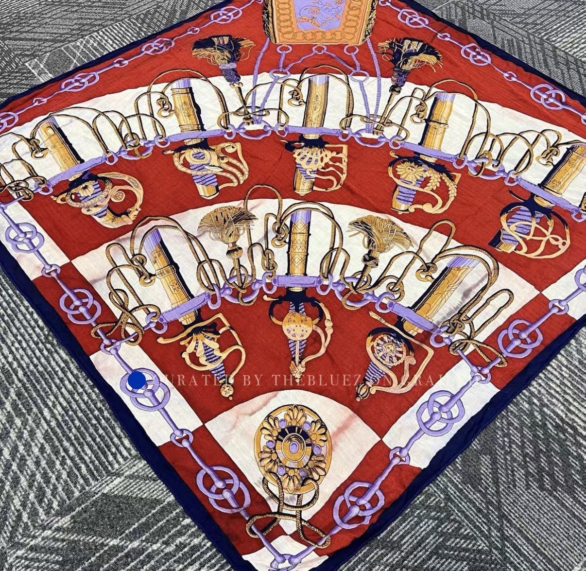 Hermes Luxurious Red Cashmere Wool Scarf Size ONE SIZE - 2 Thumbnail