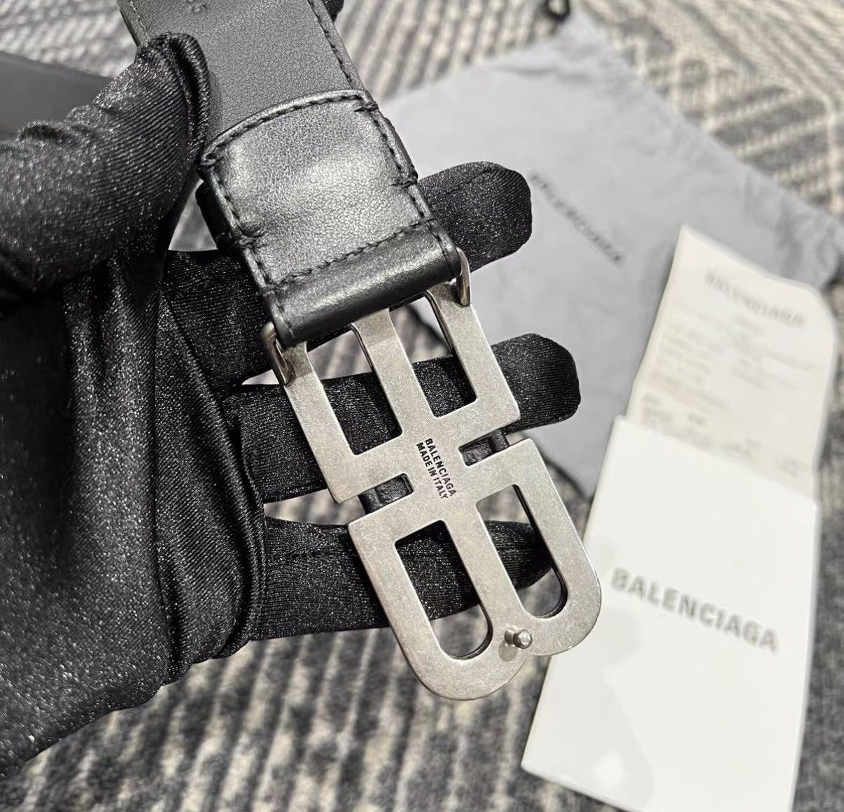 Balenciaga BB Logo Pin Buckle Leather Belt Size ONE SIZE - 5 Thumbnail