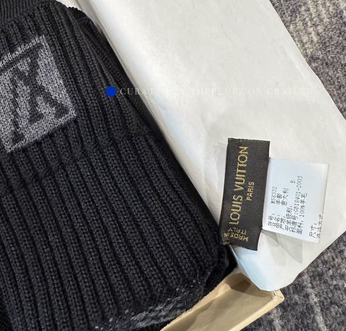 Louis Vuitton Stylish Gray Wool Gloves Size ONE SIZE - 6 Thumbnail