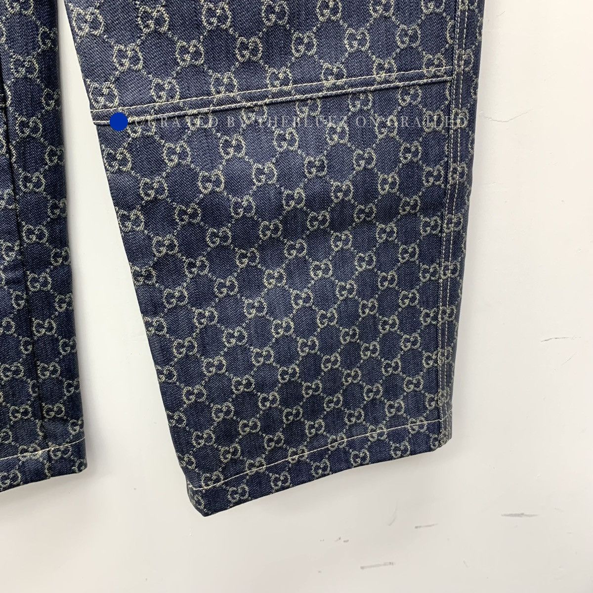 Gucci Blue Allover Logo Cargo Jeans Size US 30 / EU 46 - 5 Thumbnail
