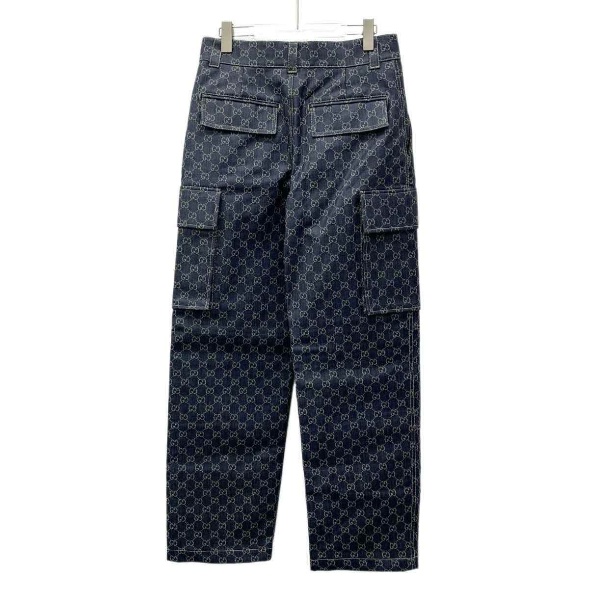 Gucci Blue Allover Logo Cargo Jeans Size US 30 / EU 46 - 2 Thumbnail