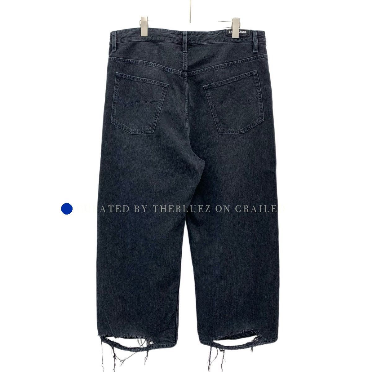 Balenciaga Washed Distressed Wide-Leg Denim Pants Size US 32 / EU 48 - 2 Thumbnail