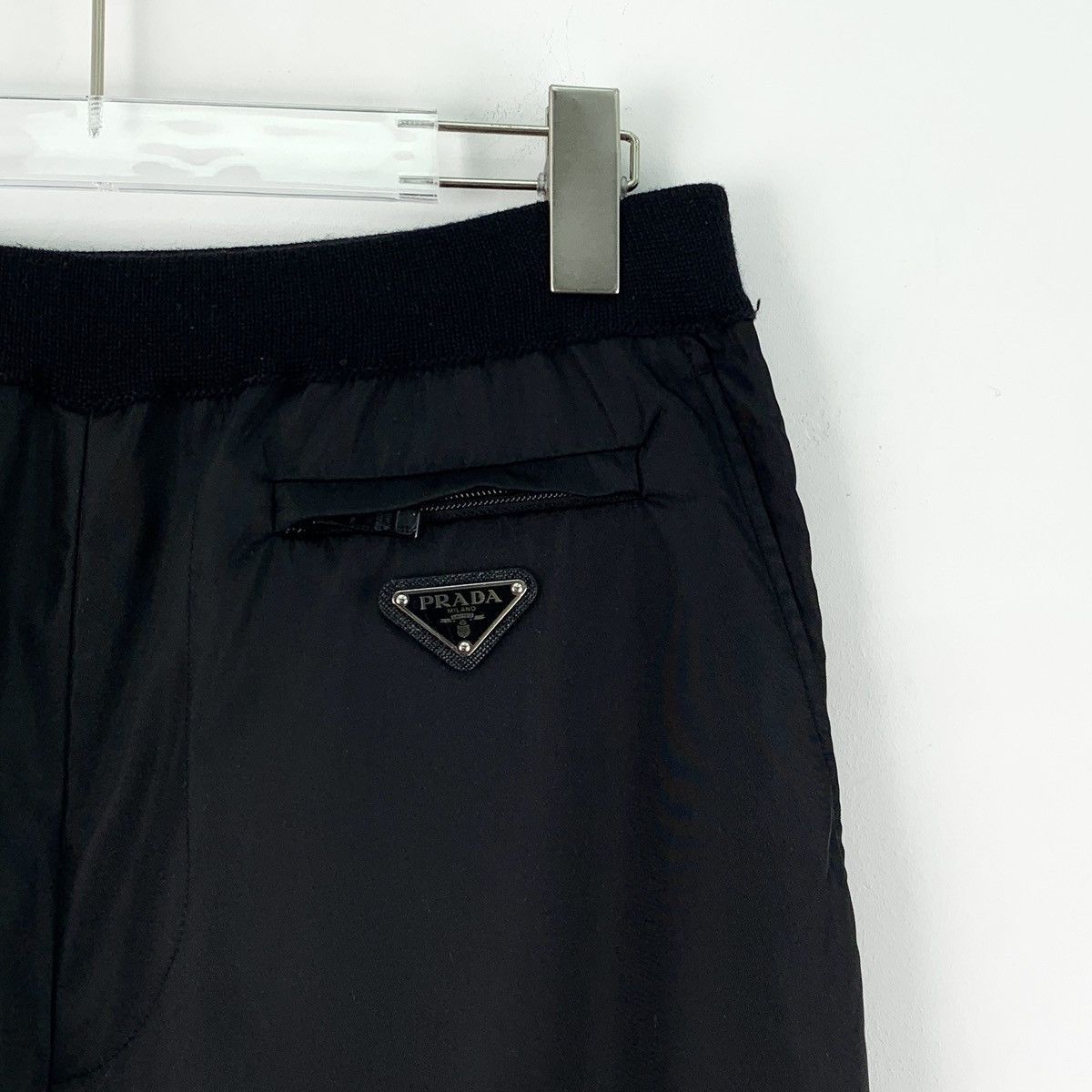 Prada Black Triangle Logo Wool Joggers Size US 34 / EU 50 - 3 Thumbnail