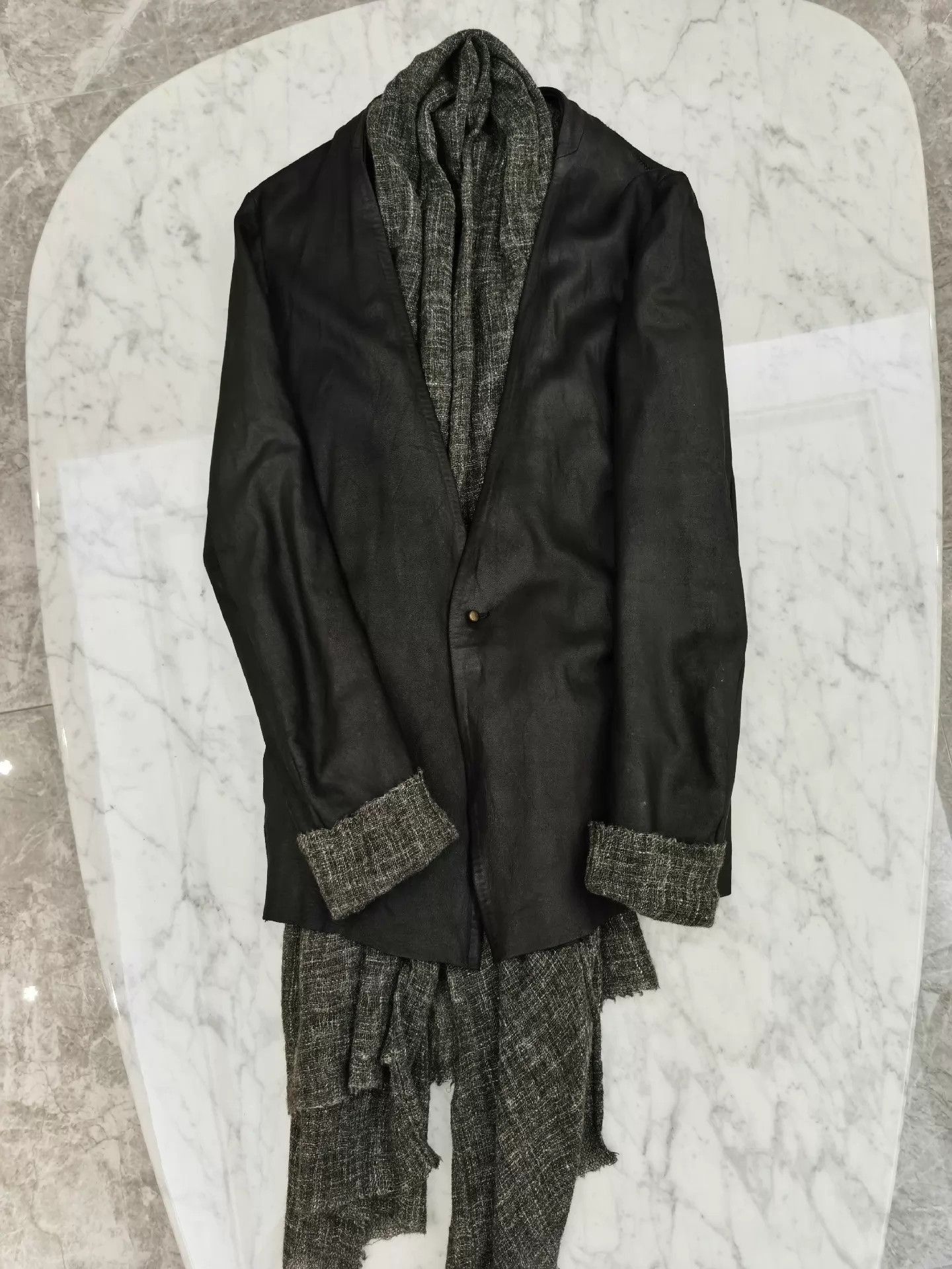 Isaac Sellam Experience Stretch Leather Long Coat in Black Size US S / EU 44-46 / 1 - 6 Thumbnail