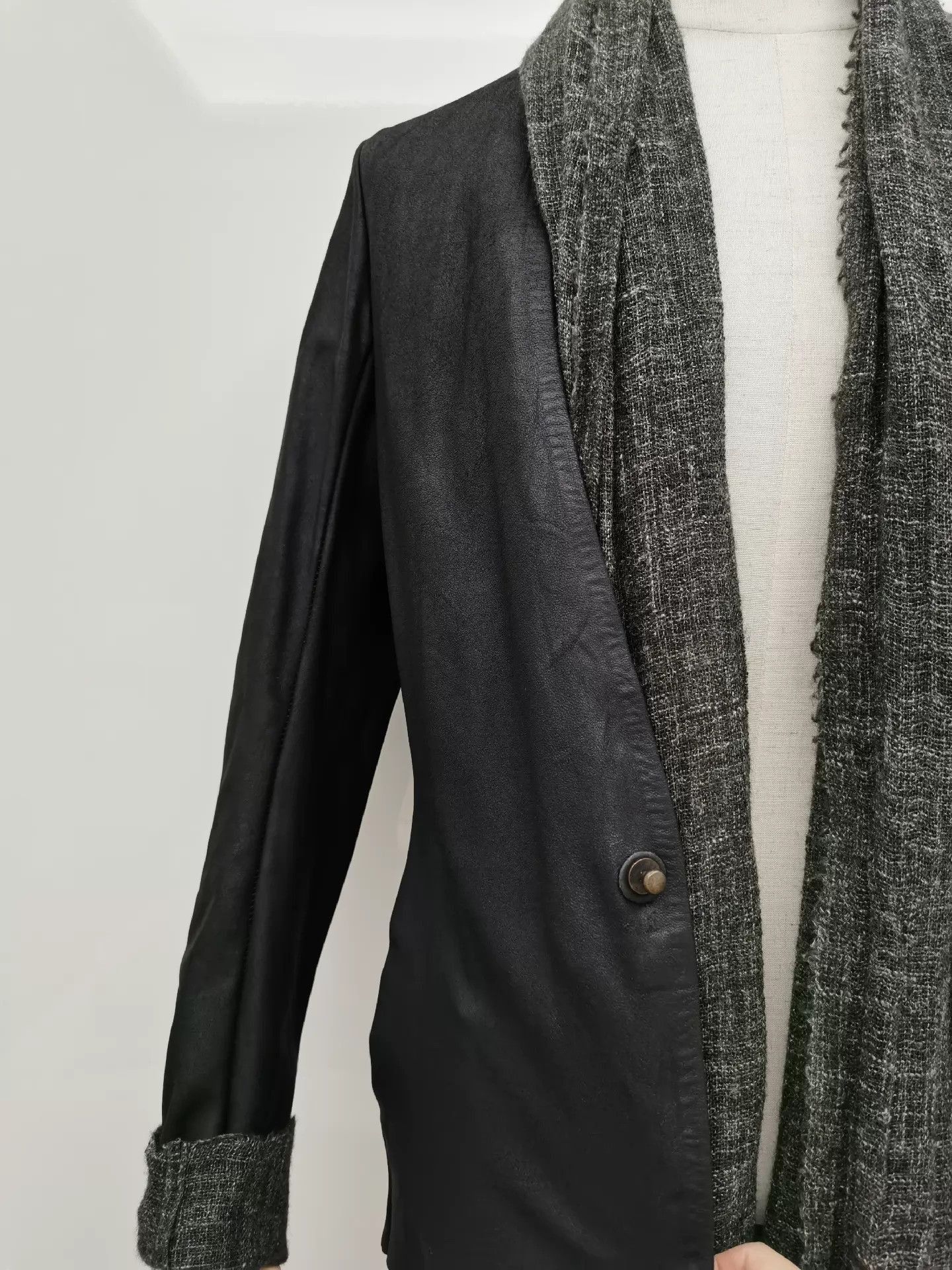 Isaac Sellam Experience Stretch Leather Long Coat in Black Size US S / EU 44-46 / 1 - 2 Thumbnail