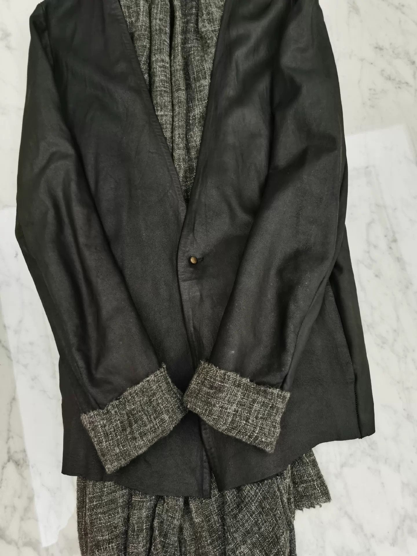 Isaac Sellam Experience Stretch Leather Long Coat in Black Size US S / EU 44-46 / 1 - 8 Thumbnail