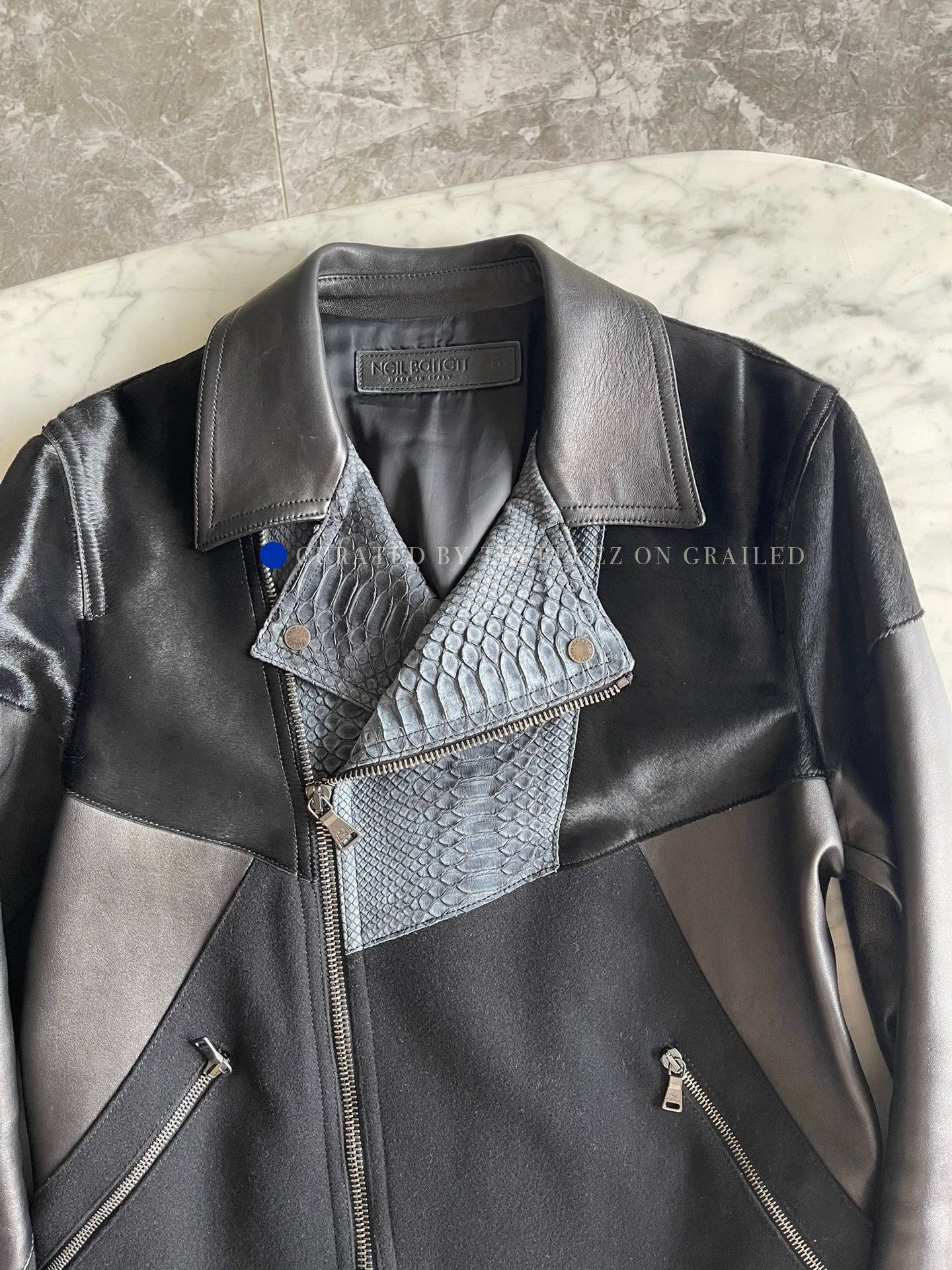 Neil Barrett Sleek Black Leather Paneled Jacket Size US S / EU 44-46 / 1 - 7 Thumbnail