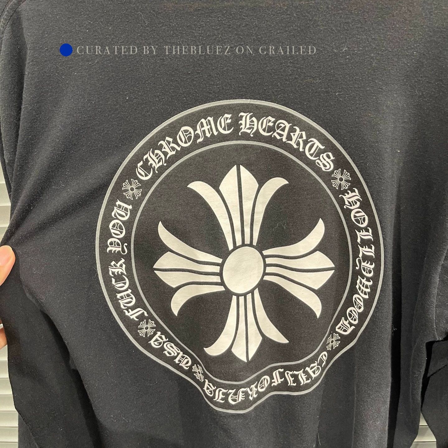 Chrome Hearts Black Long Sleeve Tee with Cross Floral Design Size US L / EU 52-54 / 3 - 6 Thumbnail