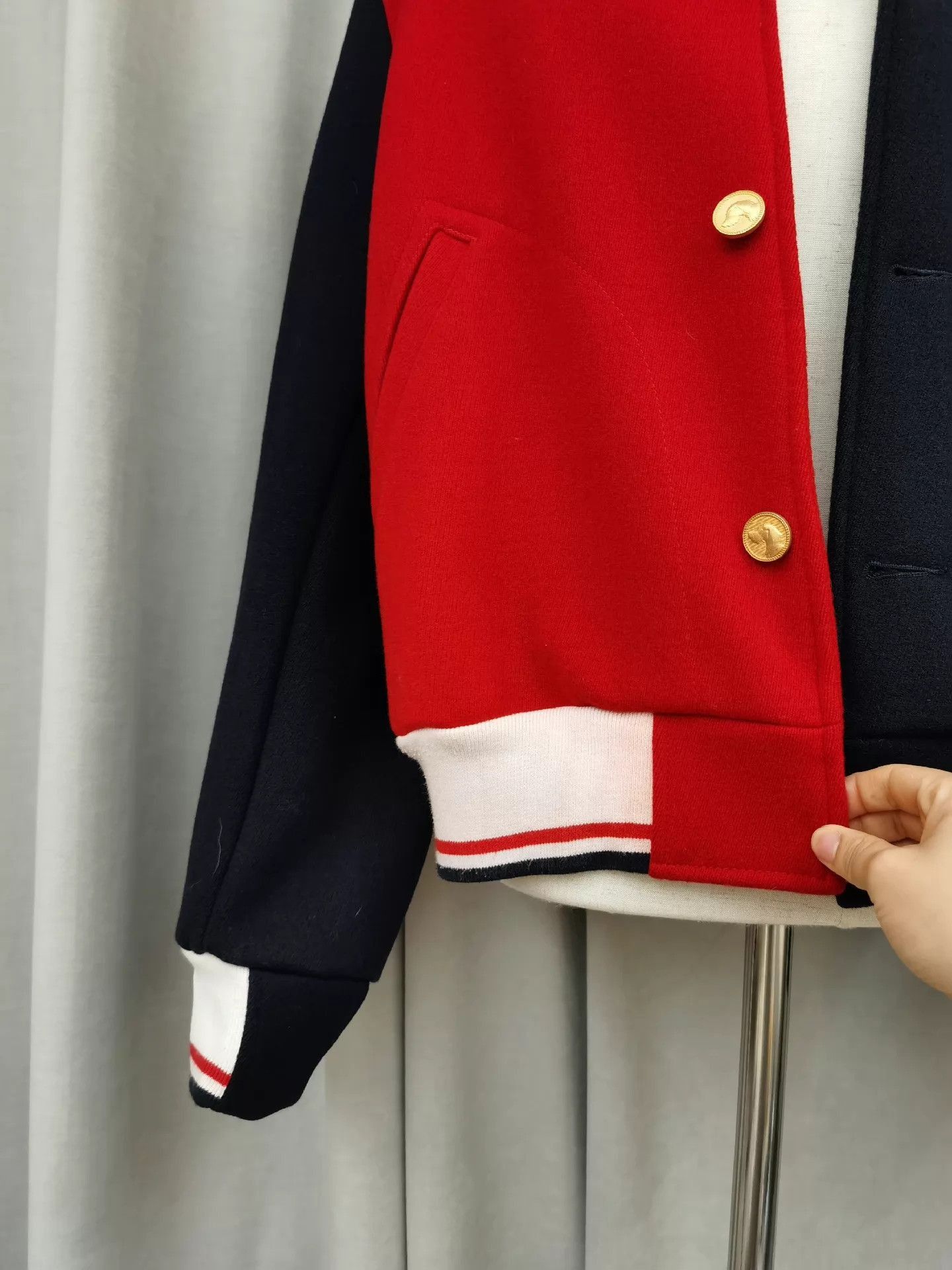 Thom Browne Color-Blocked Varsity Jacket in Multi Size US S / EU 44-46 / 1 - 2 Thumbnail