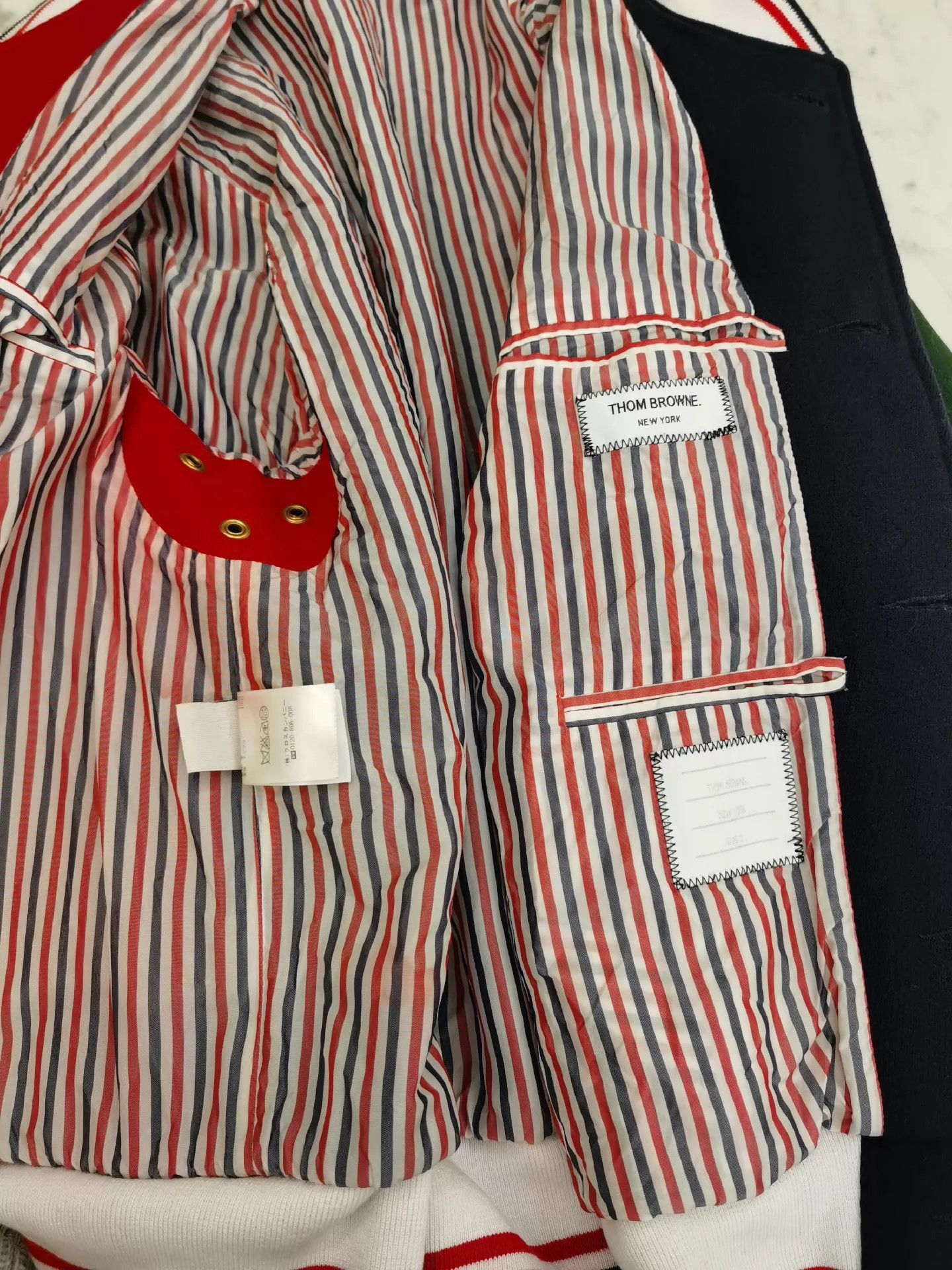 Thom Browne Color-Blocked Varsity Jacket in Multi Size US S / EU 44-46 / 1 - 7 Thumbnail