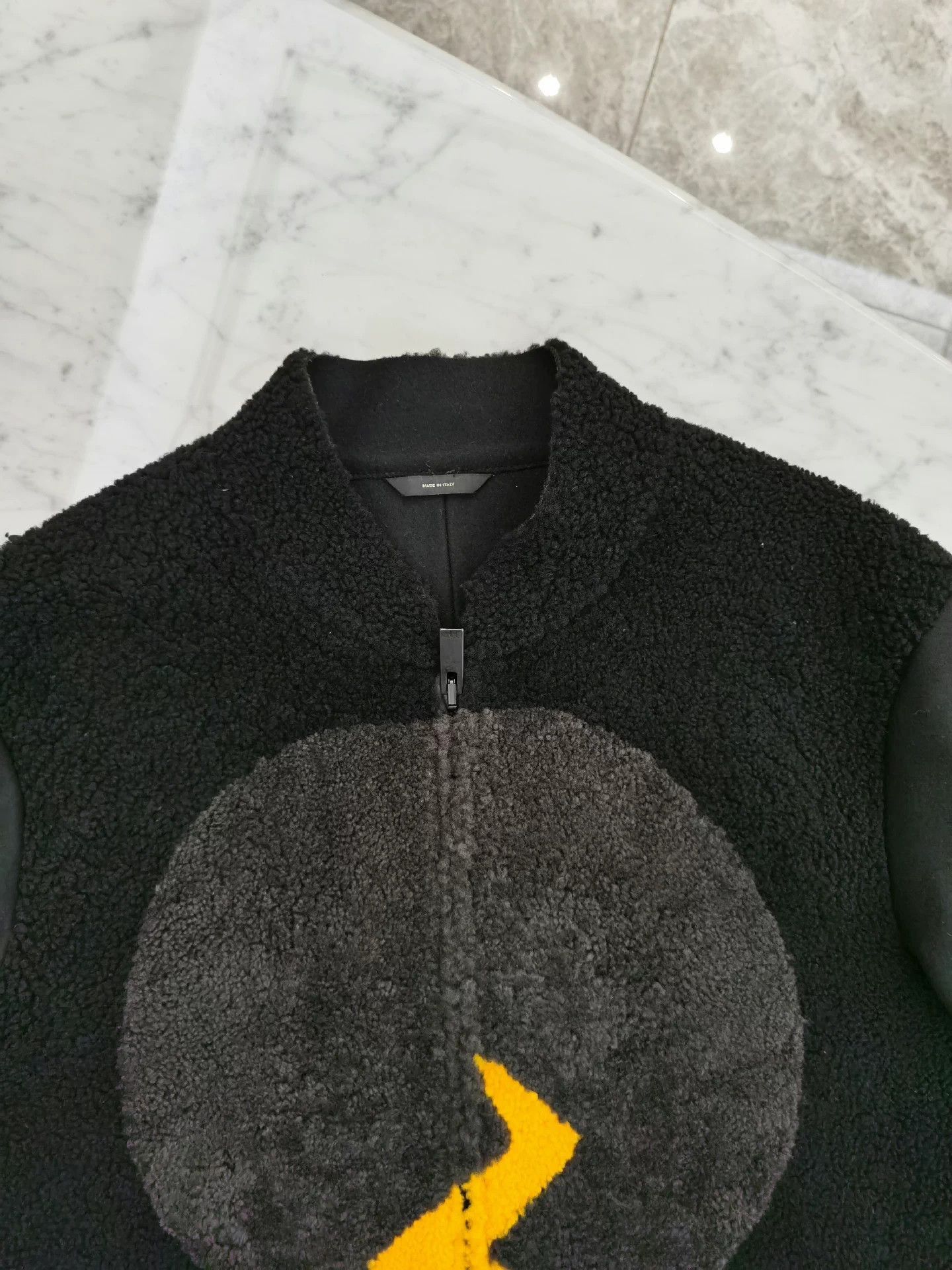 Fendi Classic Black Shearling Panel Bomber Jacket Size US S / EU 44-46 / 1 - 9 Thumbnail