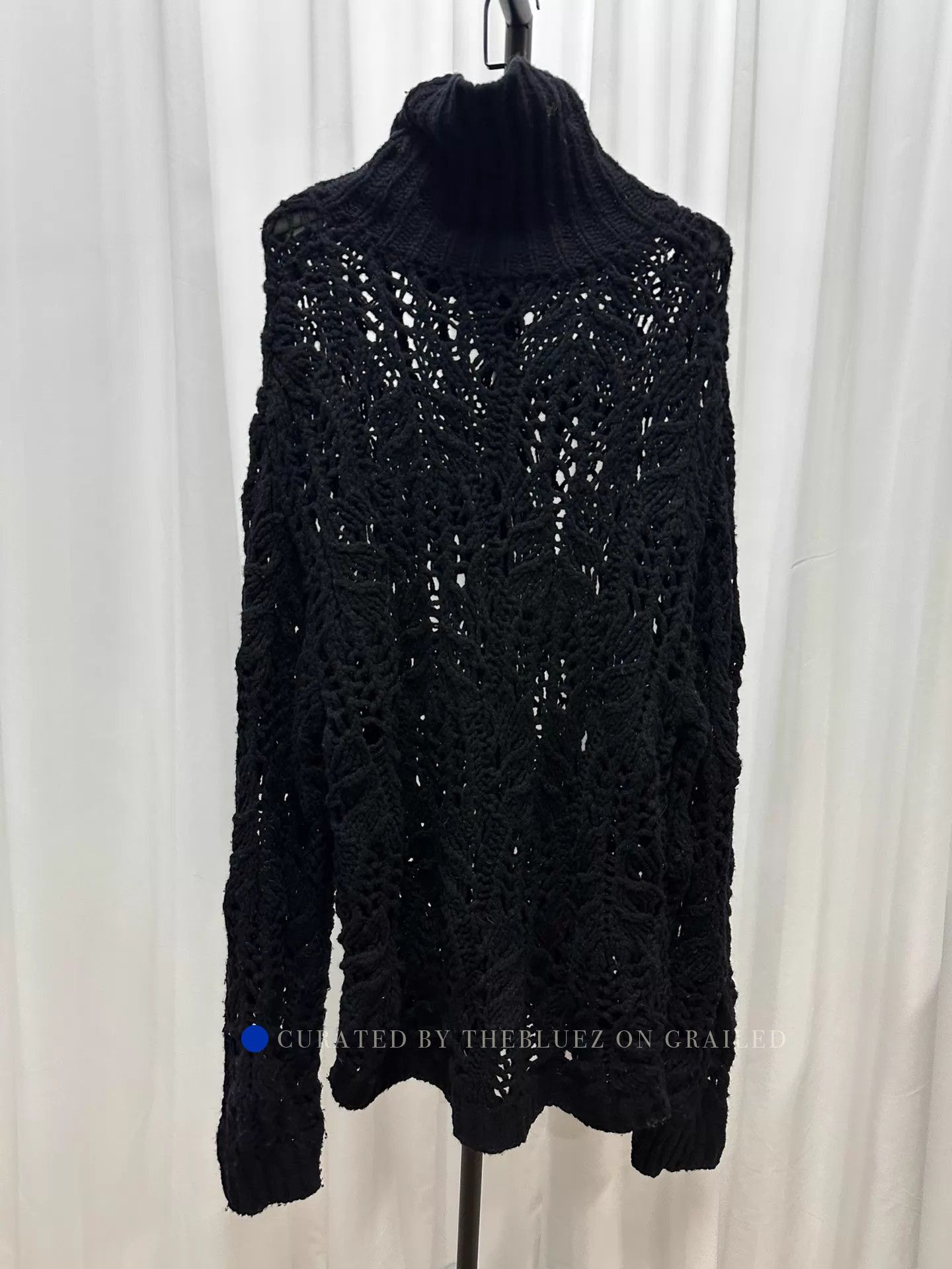 Dries Van Noten Oversized Cutout Wool Sweater in Black Size US M / EU 48-50 / 2 - 5 Thumbnail