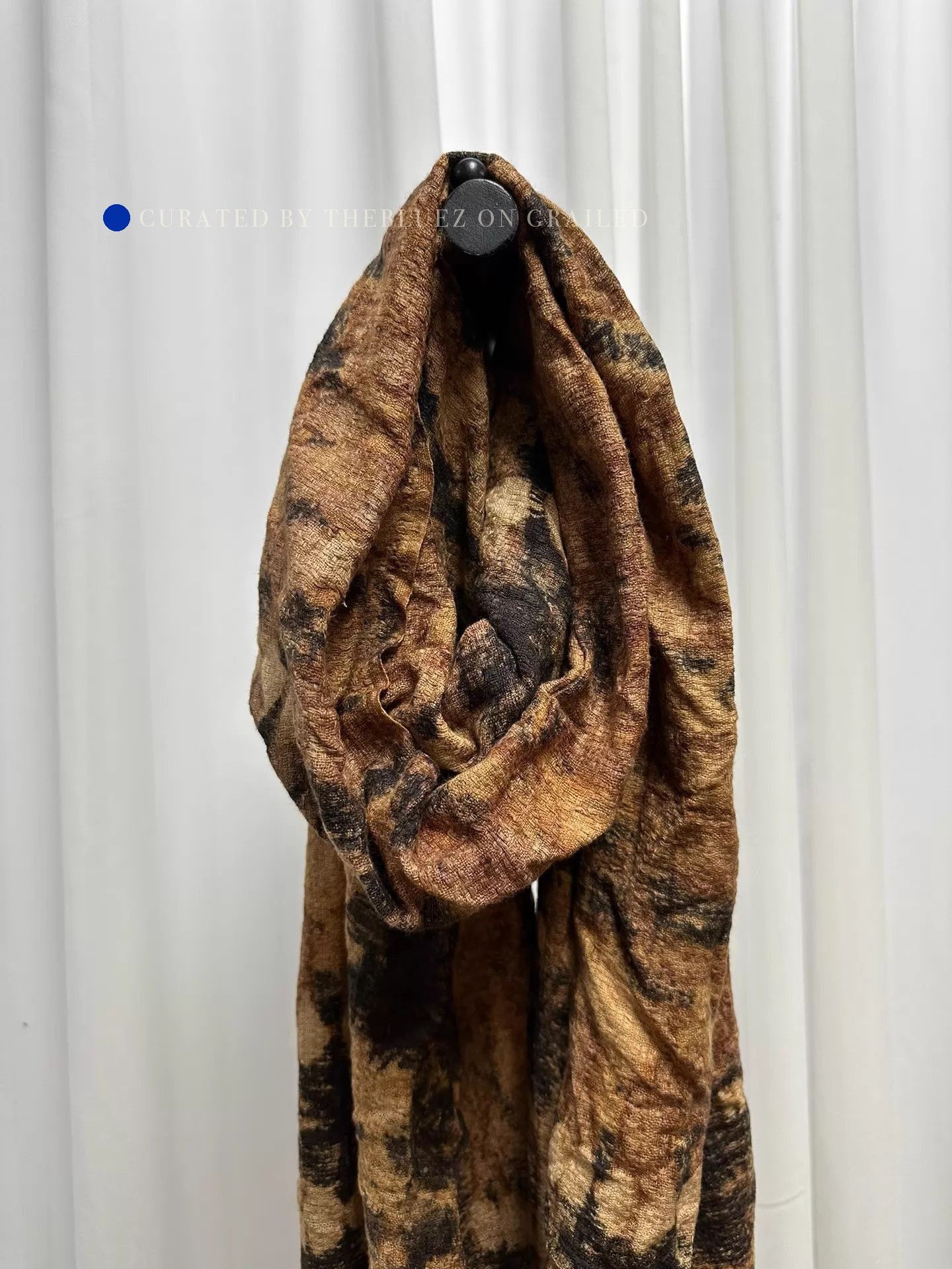Yohji Yamamoto Unique Brown Scarf with Wasteland Dye Size US M / EU 48-50 / 2 - 4 Thumbnail