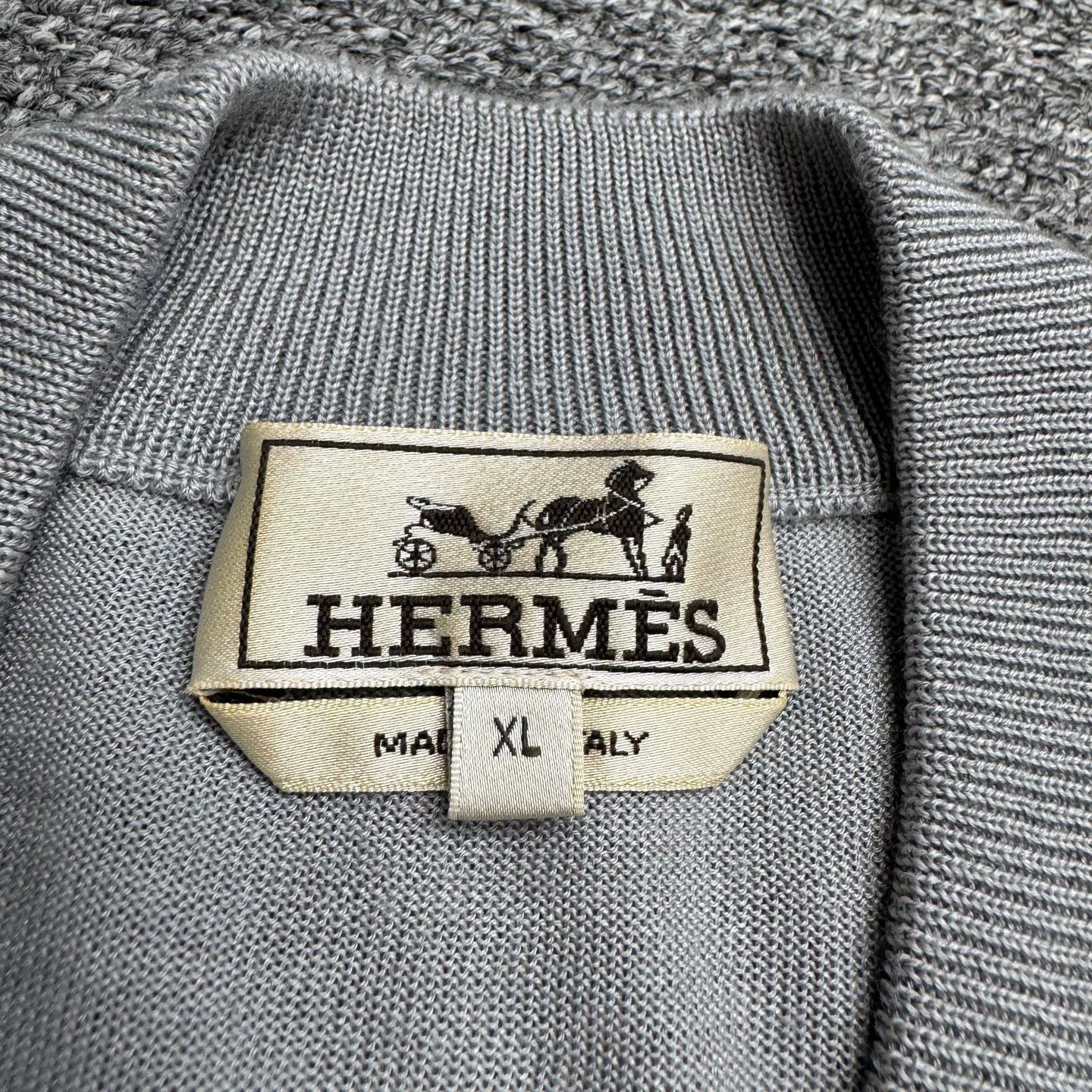 Hermes Cashmere Knit Sweater Jacket in Gray Size US XL / EU 56 / 4 - 2 Thumbnail