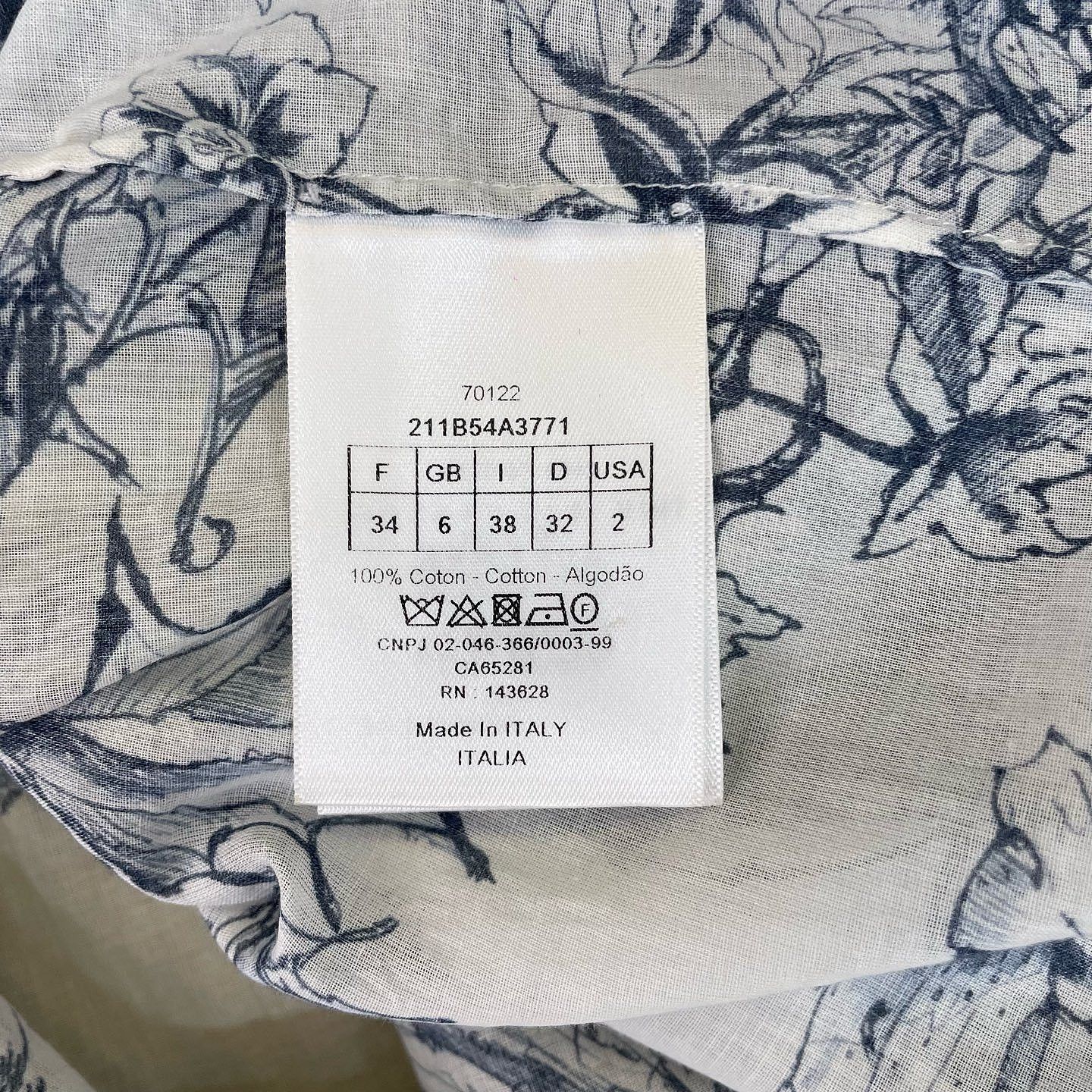 Dior Dior Toile de Jouy Floral Button Up Shirt Size 34 Size XS / US 0-2 / IT 36-38 - 4 Thumbnail