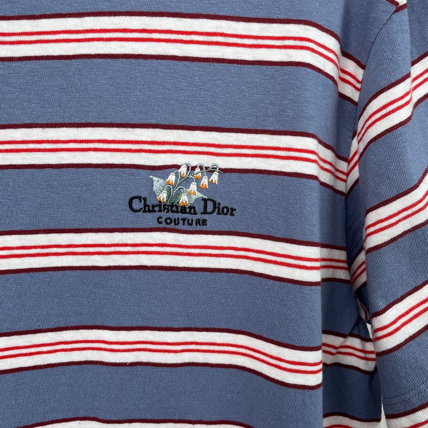 Dior Dior Striped Lily Embroidery T-Shirt Size L Size US L / EU 52-54 / 3 - 5 Thumbnail