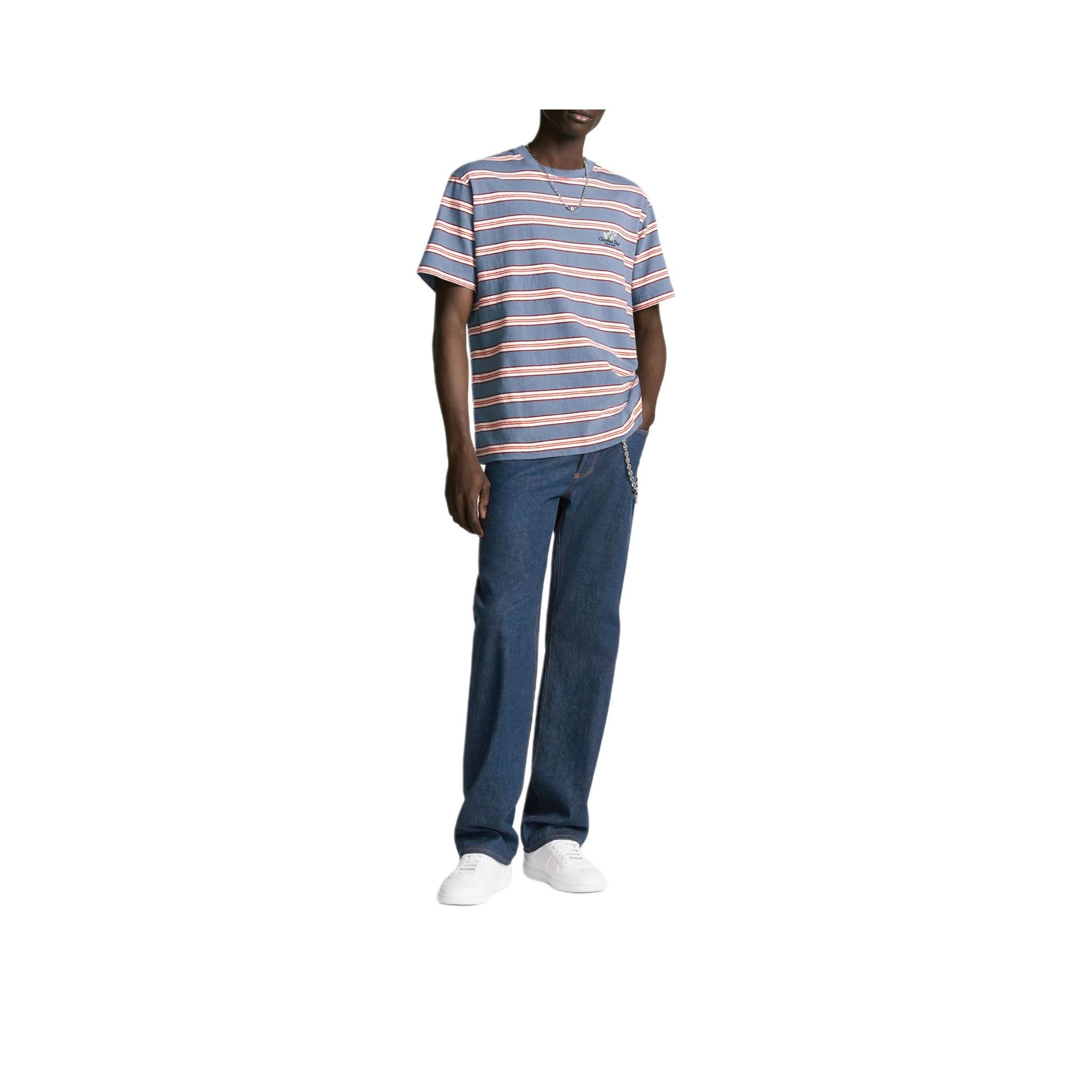 Dior Dior Striped Lily Embroidery T-Shirt Size L Size US L / EU 52-54 / 3 - 8 Thumbnail
