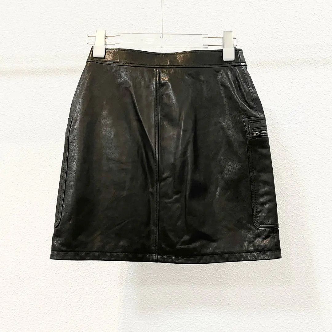 Dior Dior Lambskin Leather Mini Skirt Size 34 Size 25" / US 0 / IT 36 - 2 Thumbnail