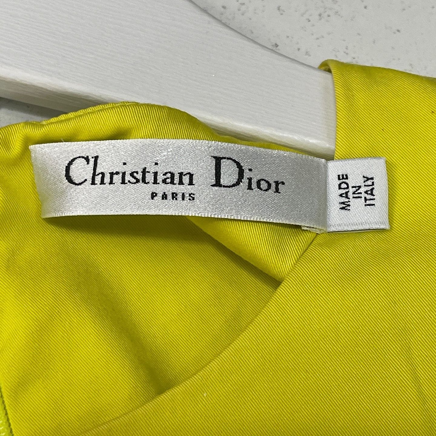 Dior Christian Dior Yellow Cotton Mini Dress Size 36 Size XS / US 0-2 / IT 36-38 - 3 Thumbnail